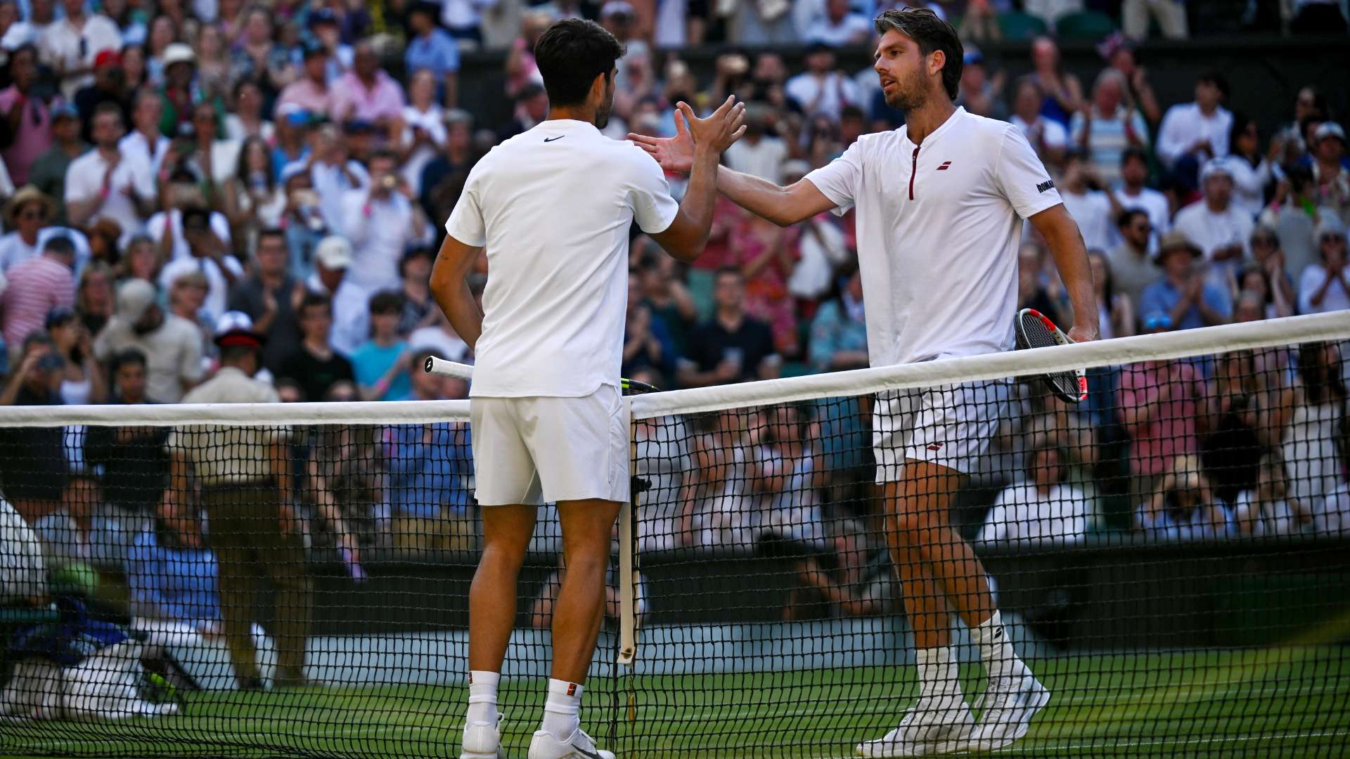 Carlos Alcaraz of Spain meets Cameron Norrie of Great Britain Wimbledon 2025