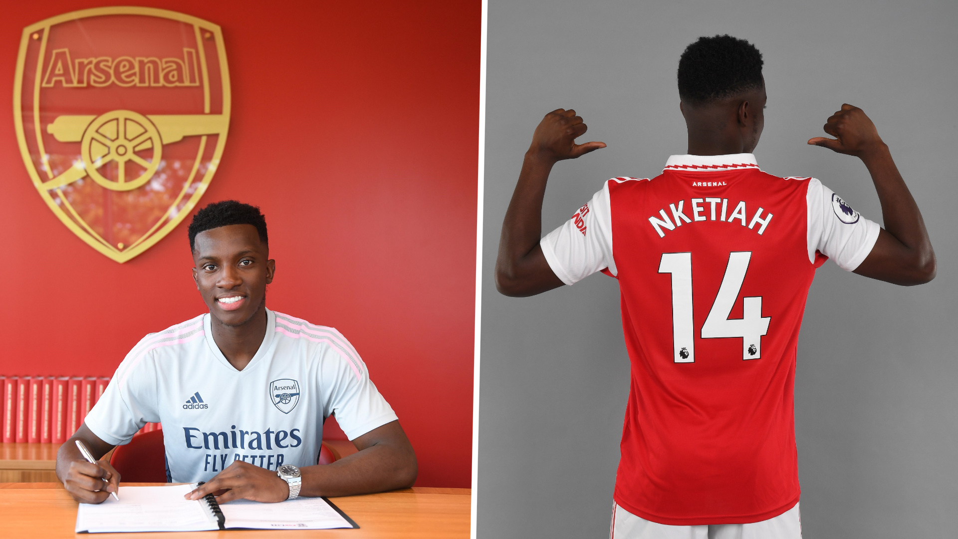 Nketiah takes Henry's legendary No.14 shirt as Arsenal