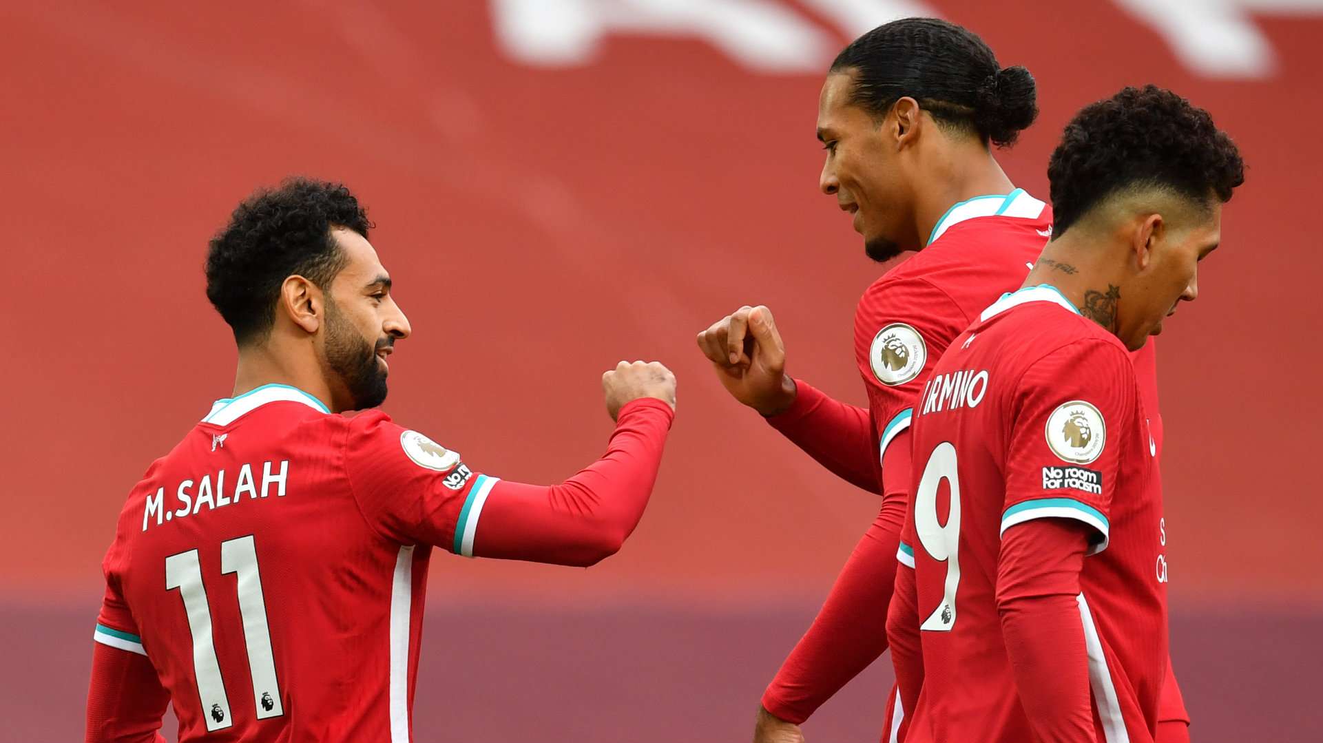 Mohamed Salah Virgil van Dijk Liverpool vs Leeds Premier League 2020-21