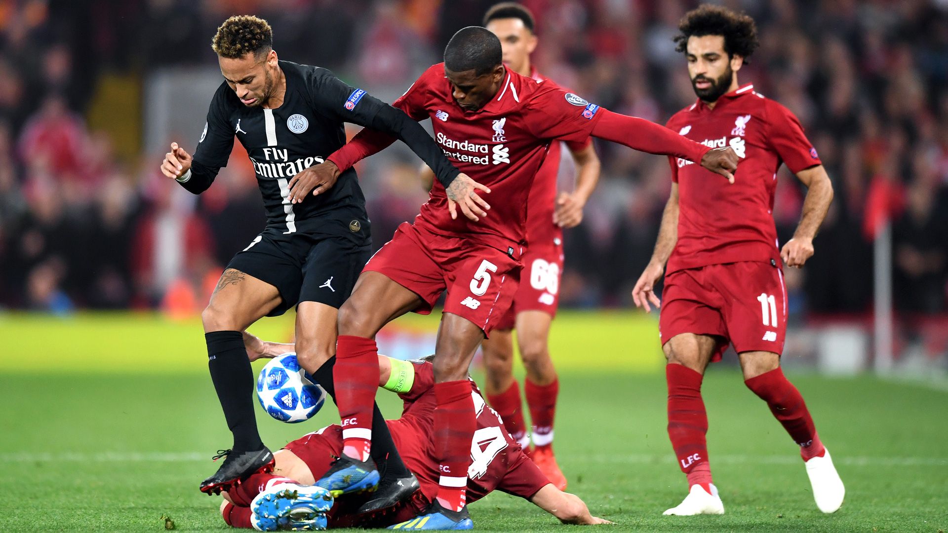 Neymar Mohamed Salah PSG Liverpool Champions League 18092018