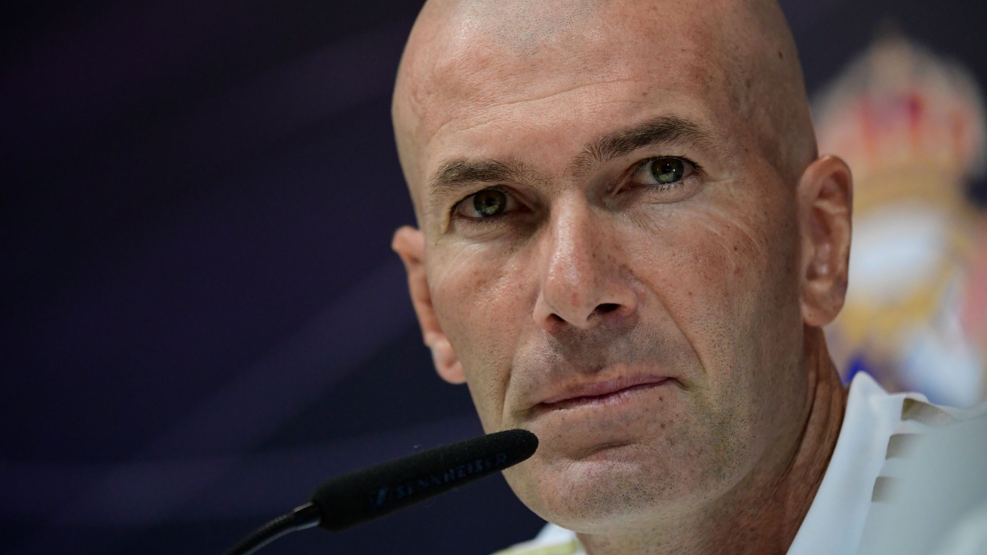 Zinedine Zidane, Real Madrid coach, during a press conference in 2019-20 season