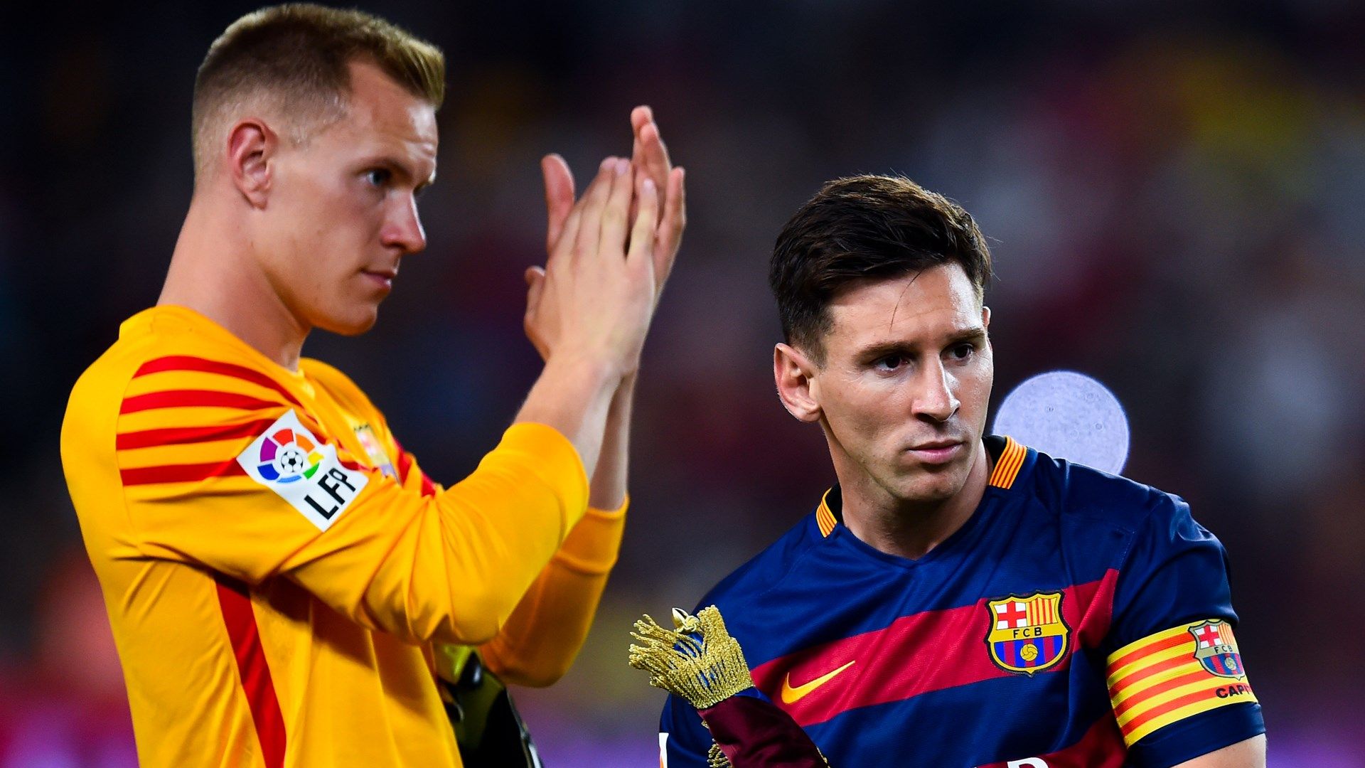 Marc Andre ter Stegen Lionel Messi Barcelona 2015