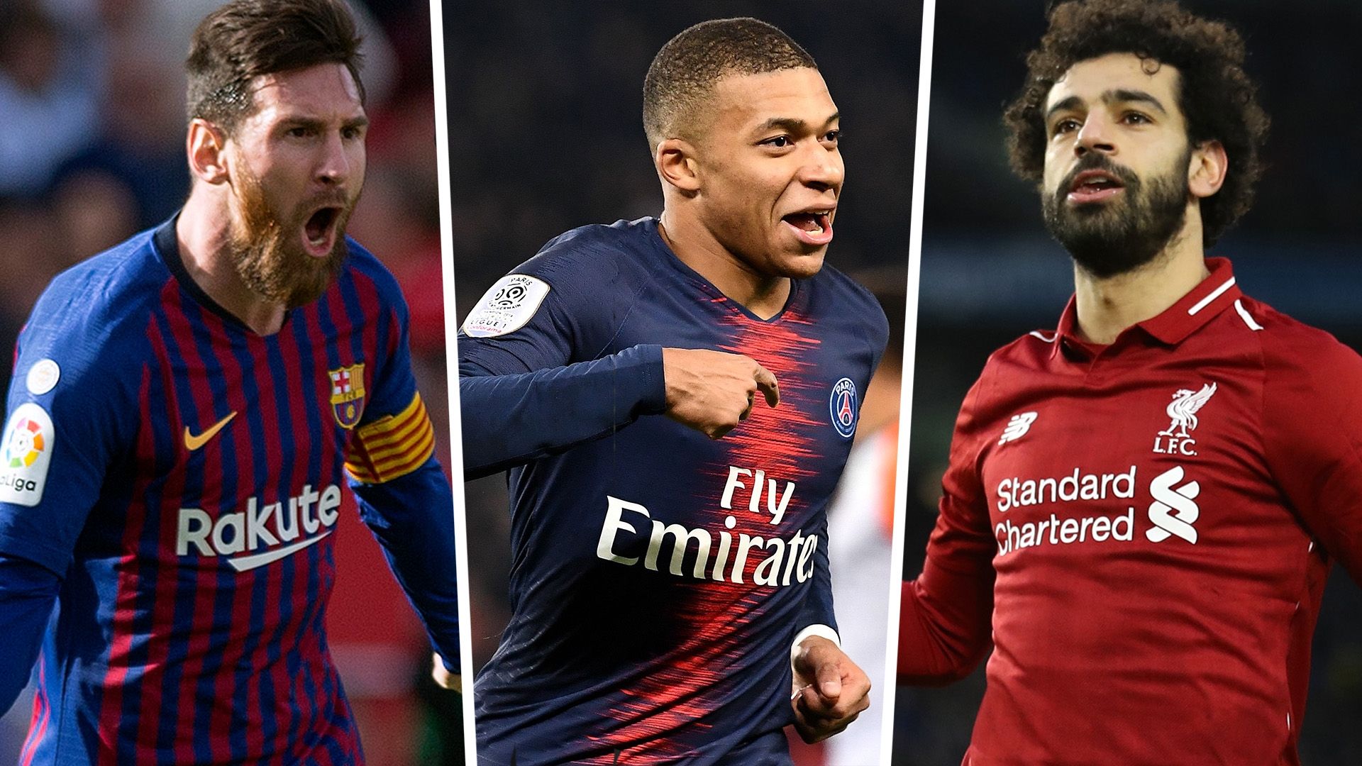 Lionel Messi Kylian Mbappe Mohamed Salah