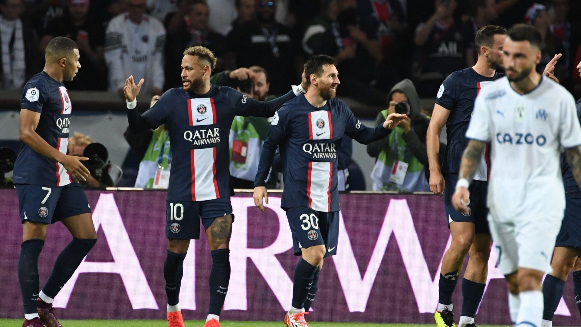 Mbappé, Neymar y Messi PSG Marsella