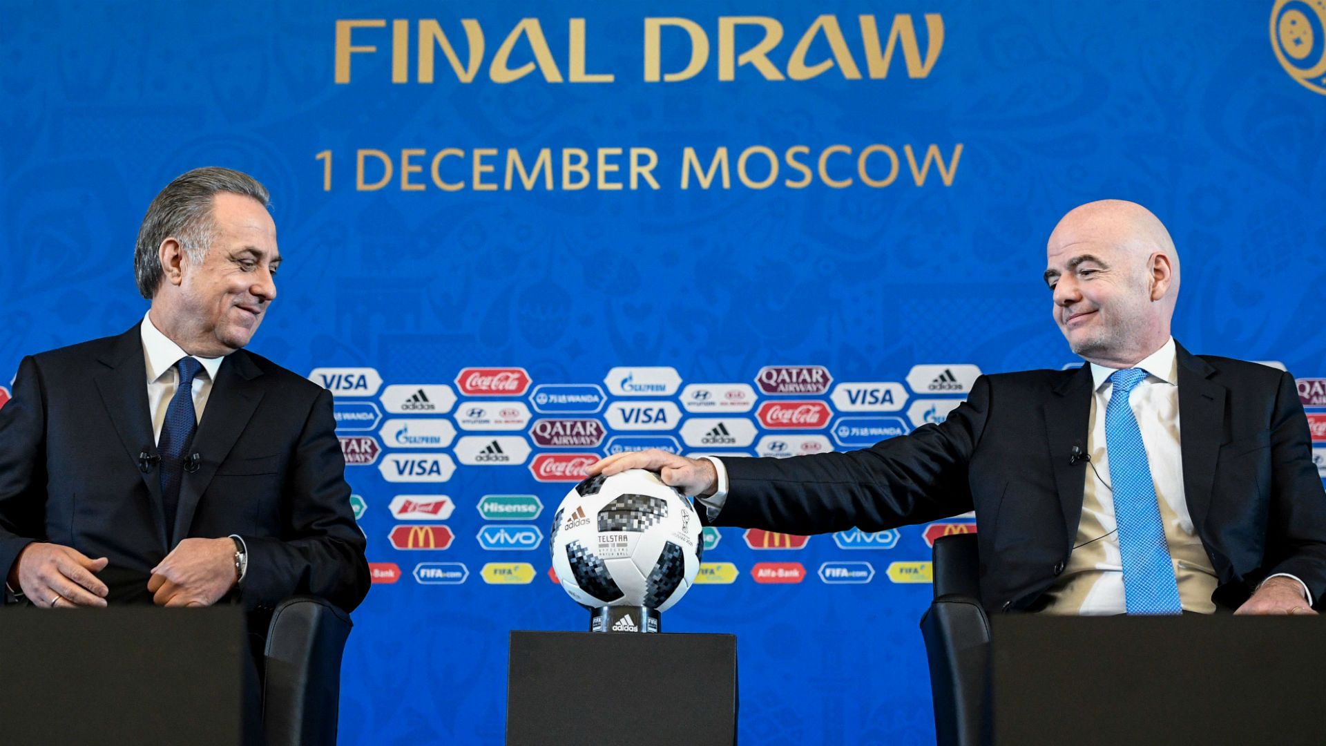 Vitaly Mutko Gianni Infantino FIFA president World Cup draw