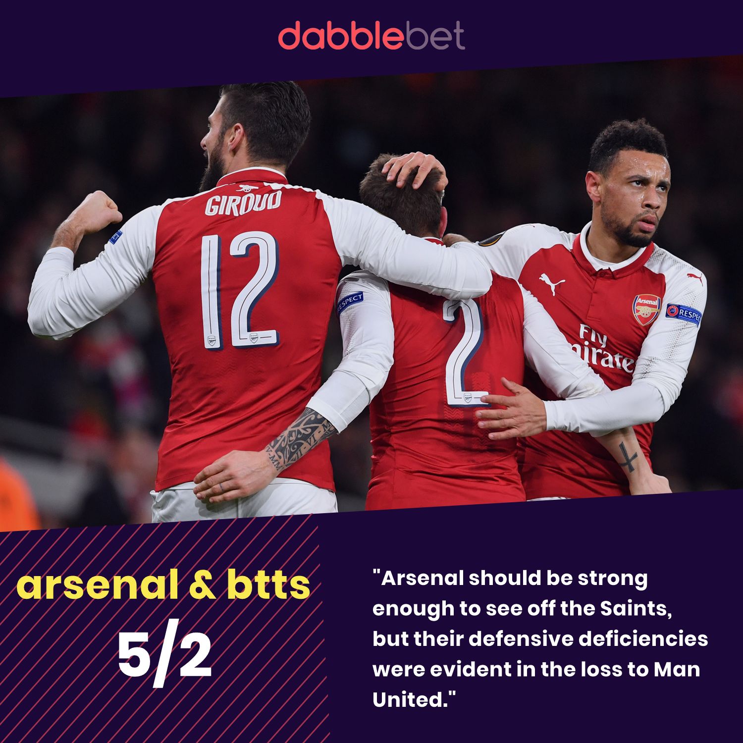 Southampton Arsenal graphic