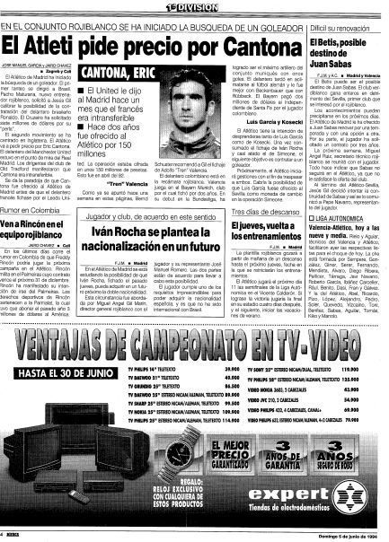 Cantona Atletico madrid