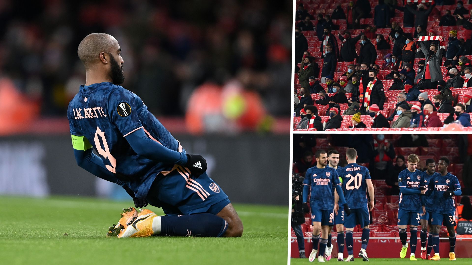 Arsenal Lacazette fans composite