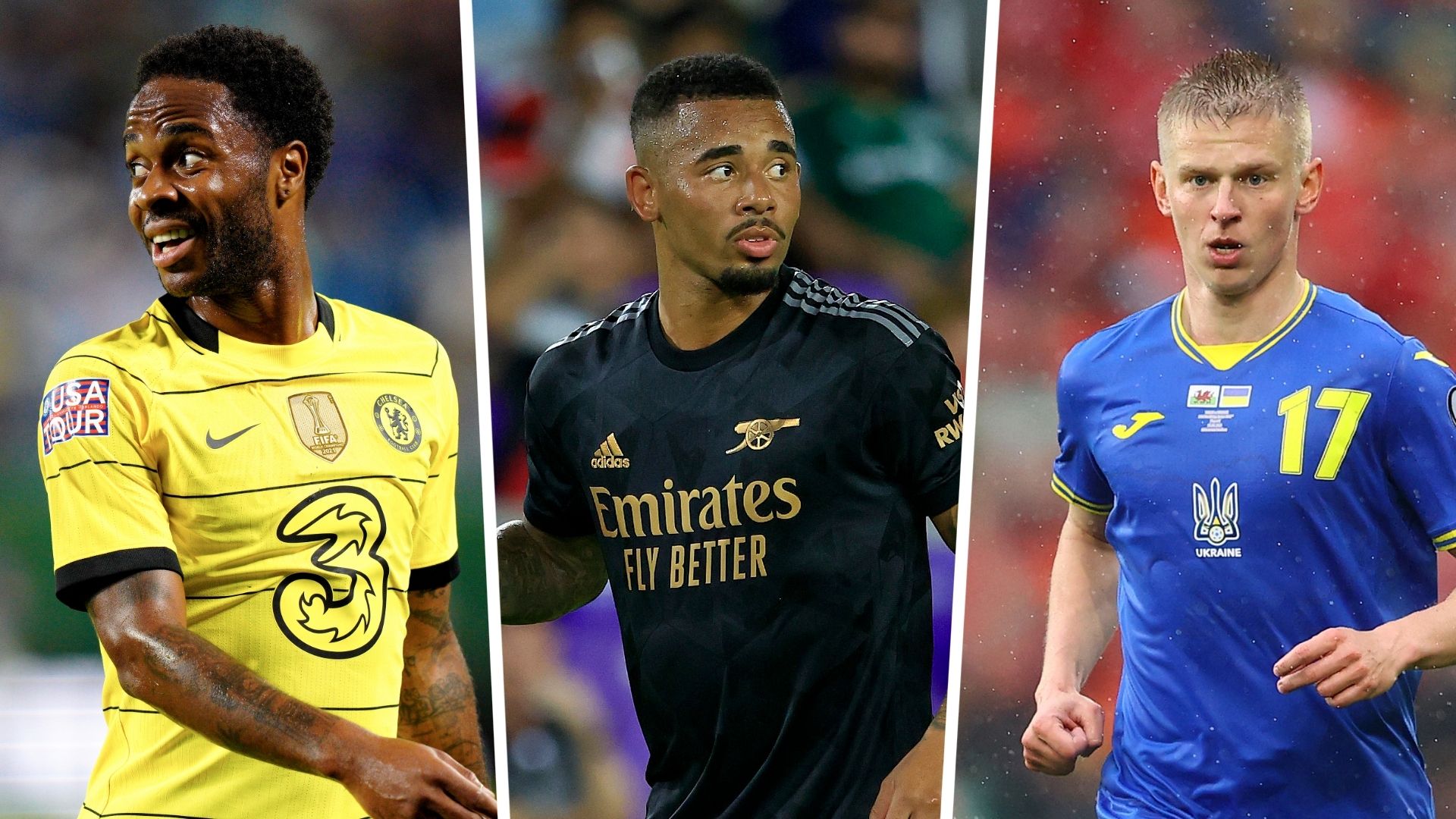 Raheem Sterling Gabriel Oleksandr Zinchenko