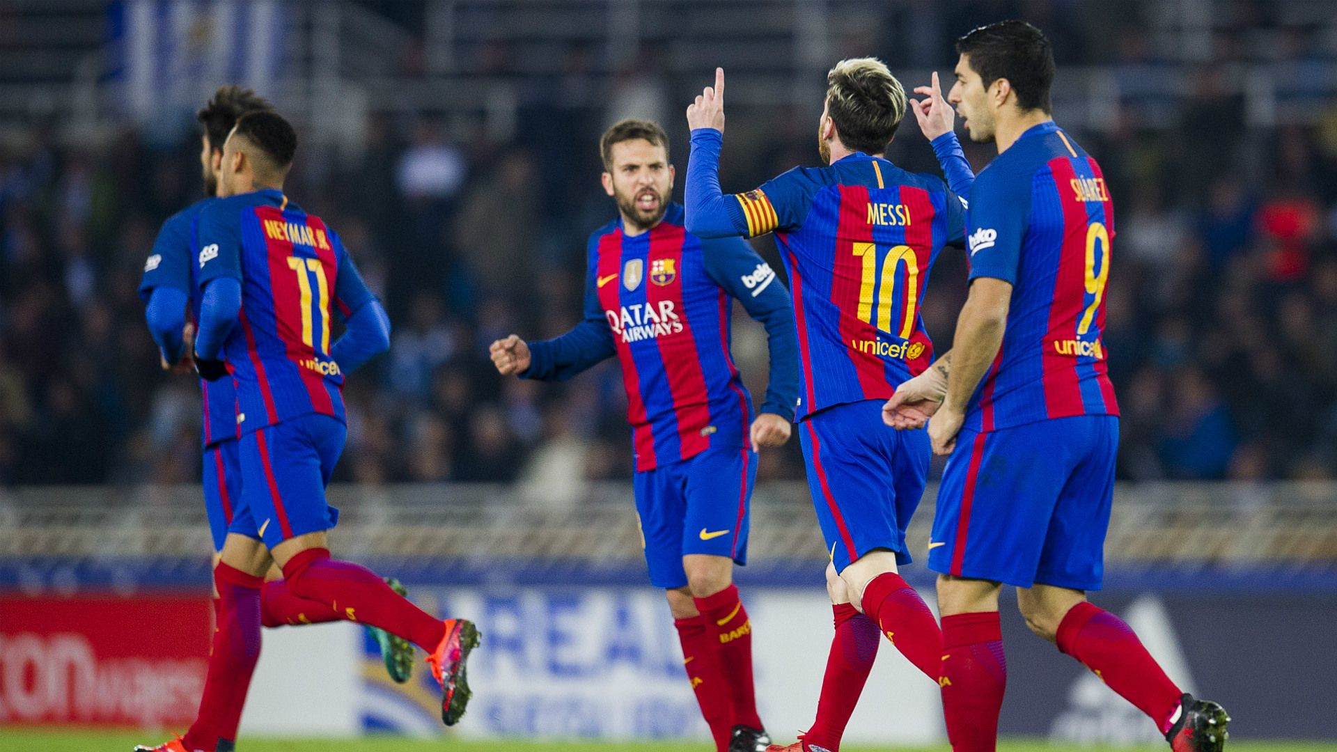 Lionel Messi Jordi Alba Real Sociedad Barcelona La Liga 27112016