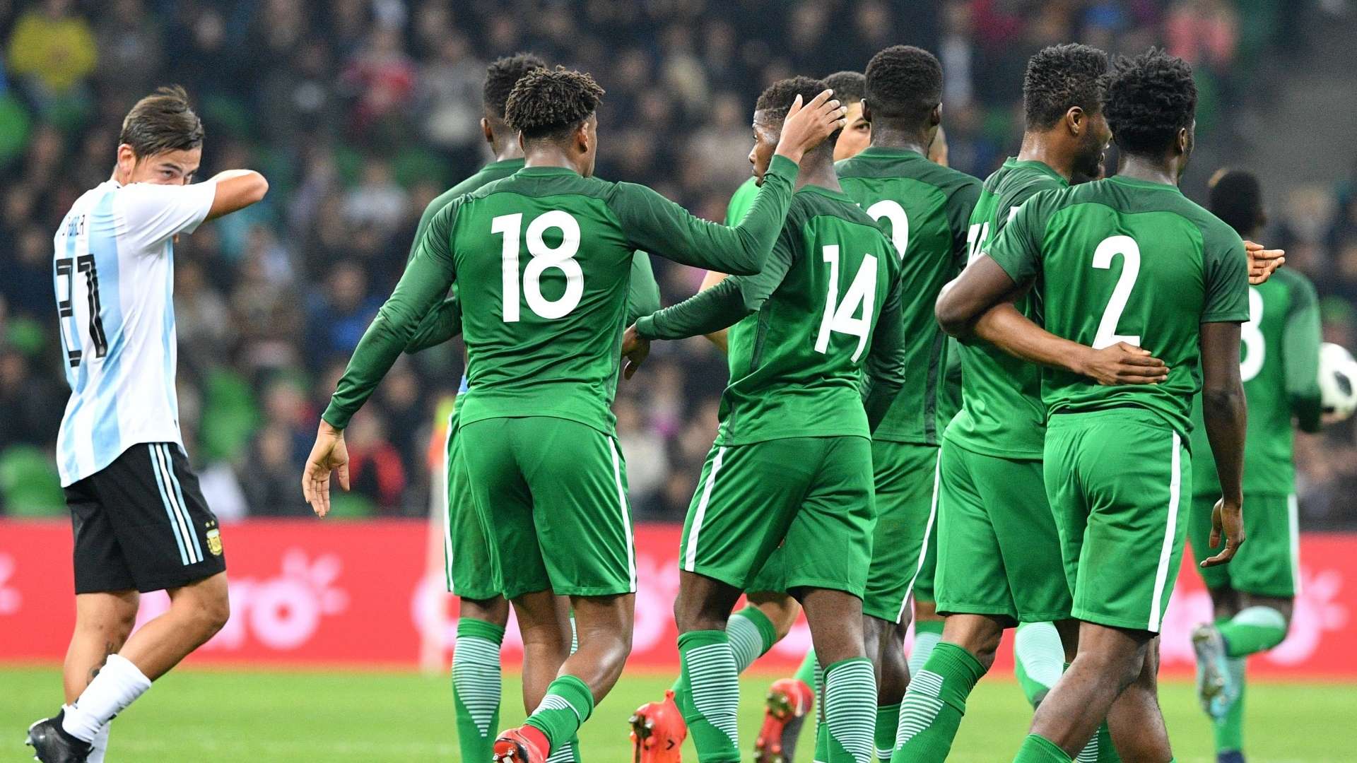 Nigeria celebrate vs Argentina