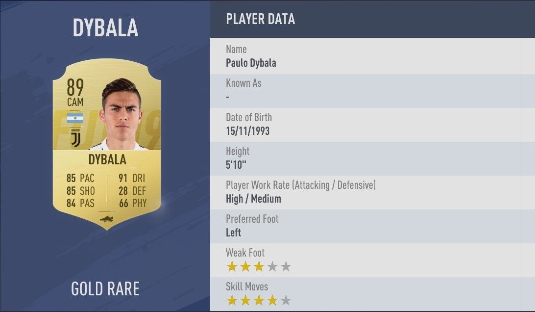 Dybala FIFA 19