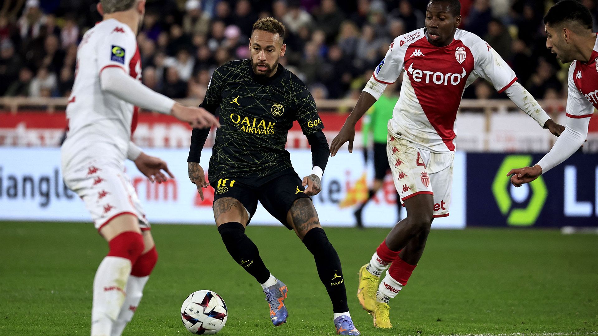 Neymar dribble PSG Monaco 2022-23
