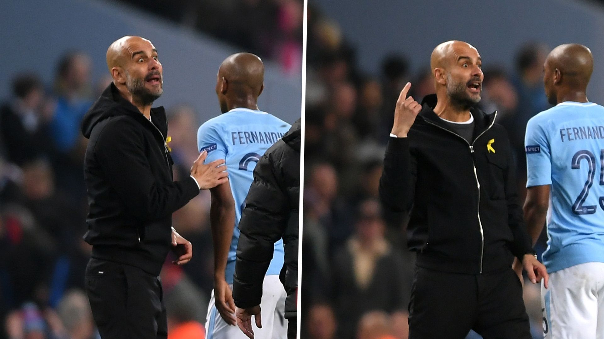 Pep Guardiola crazy eyes split