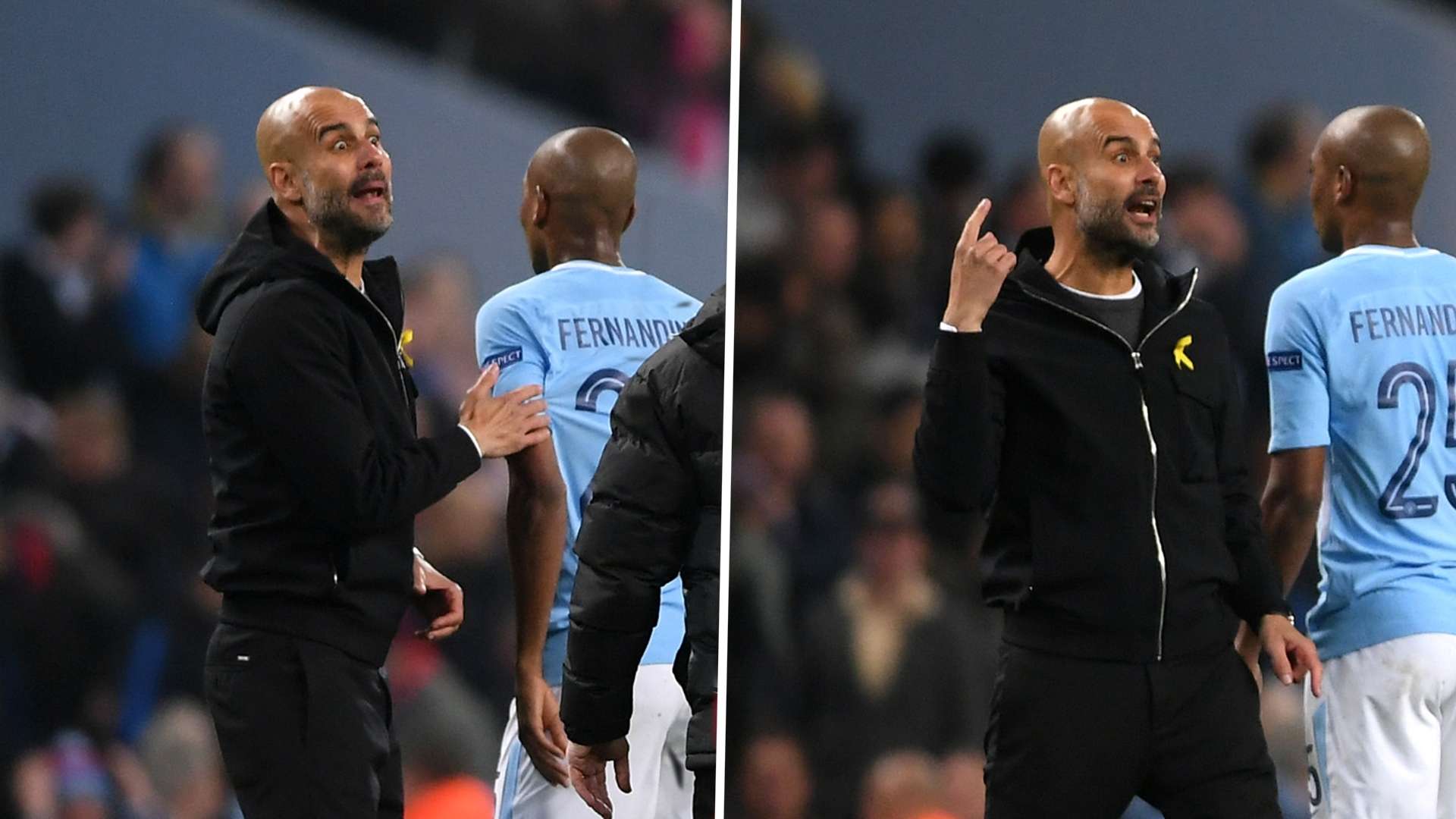 Pep Guardiola crazy eyes split