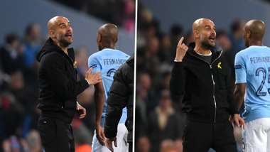 Pep Guardiola crazy eyes split