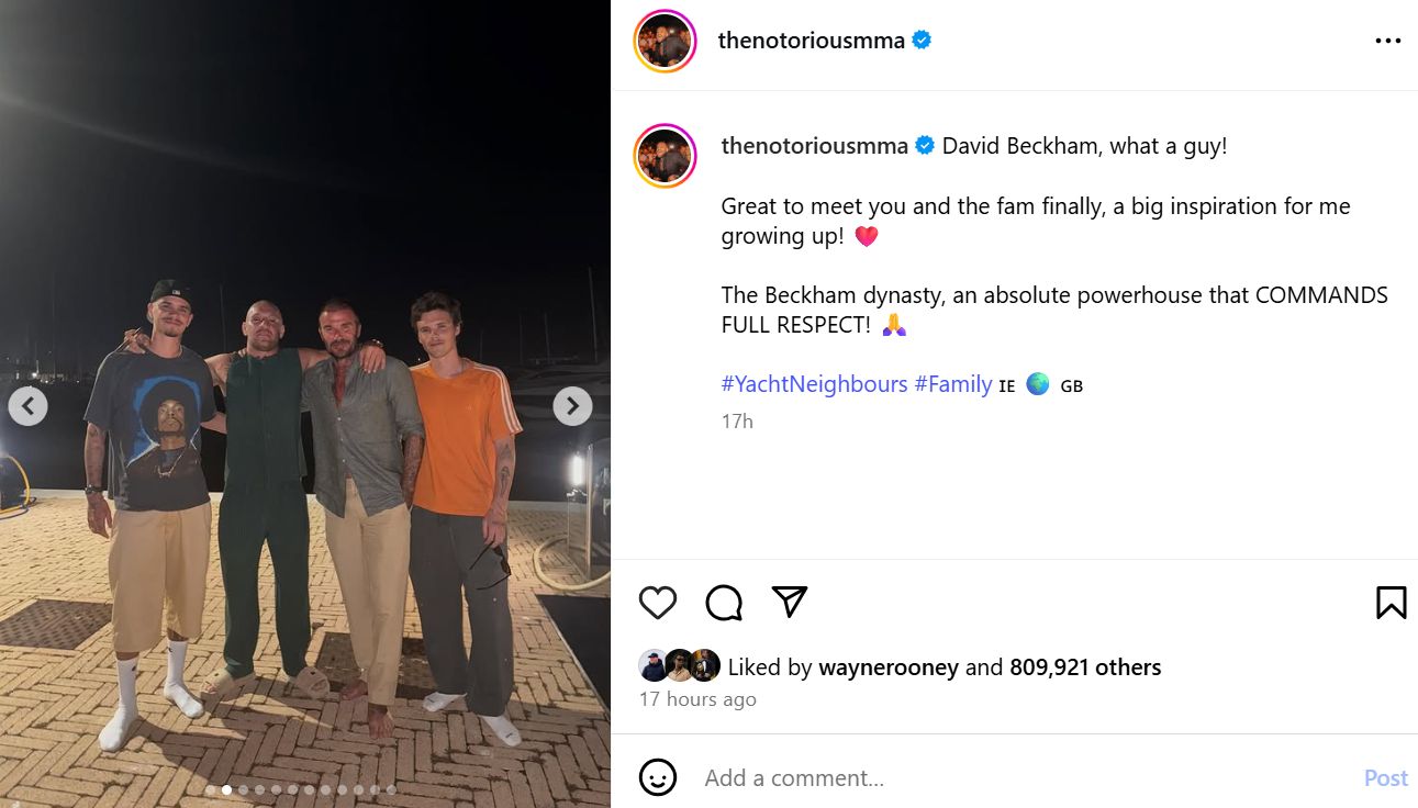 David Beckham Conor McGregor family 2025