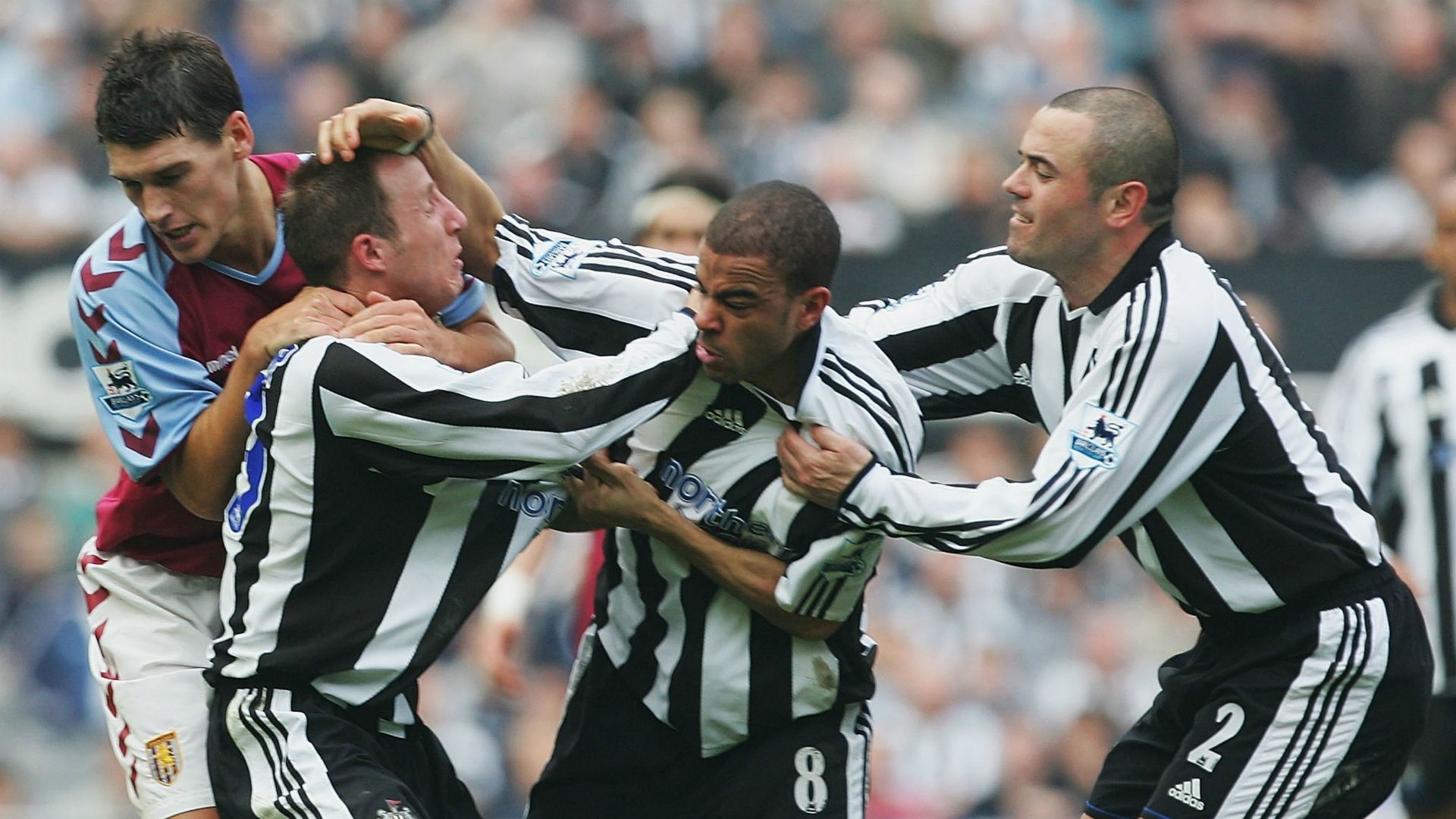 Lee Bowyer and Kieron Dyer Newcastle United - April 2005