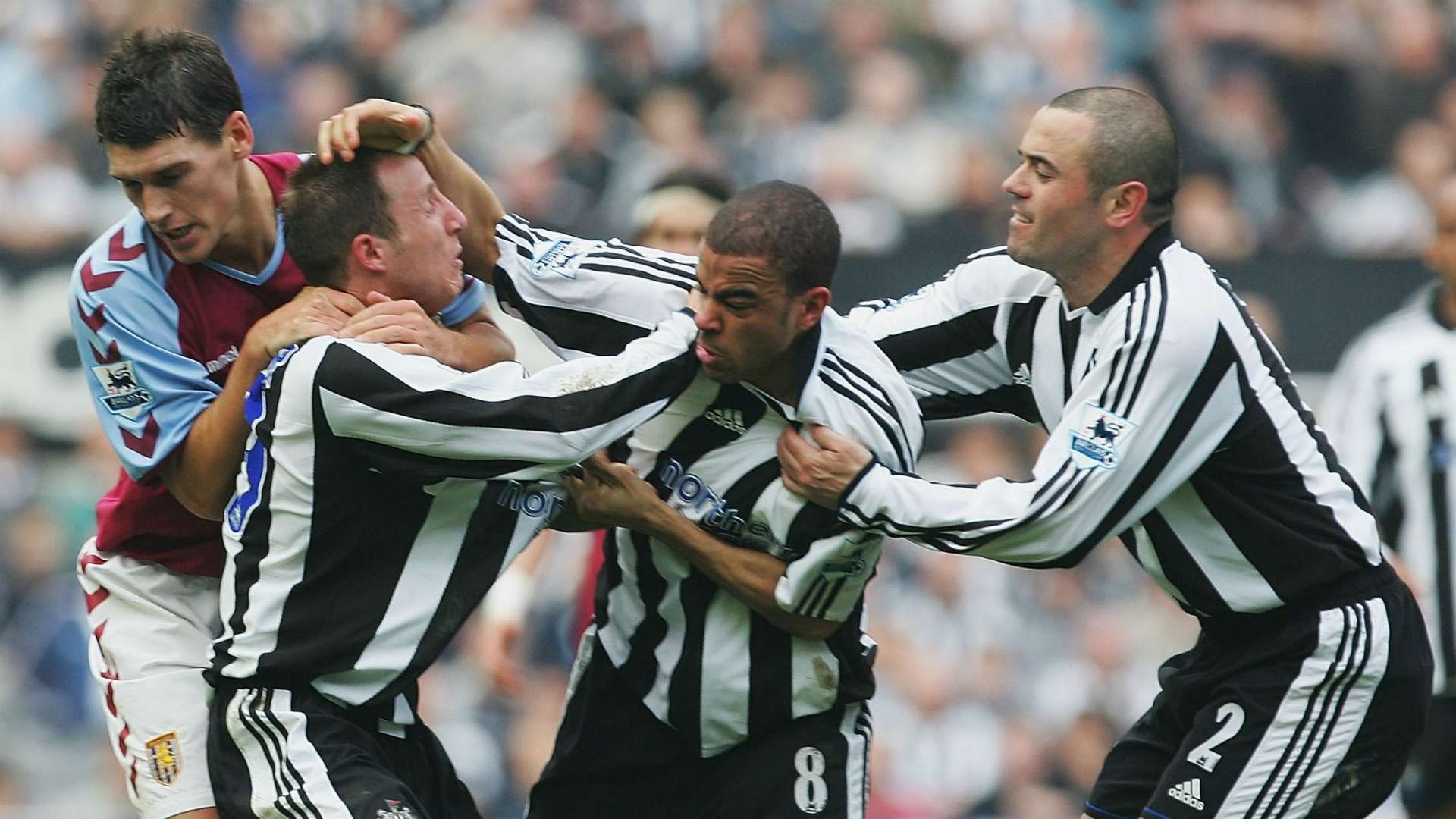 Lee Bowyer and Kieron Dyer Newcastle United - April 2005