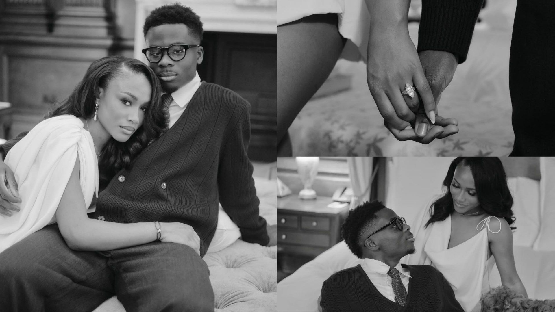 goal.com - Soham Mukherjee - Bukayo Saka celebrates engagement as Arsenal star and Tolami Benson show off celebrations and enormous ring