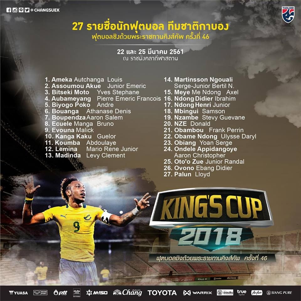 Danh sách dự King's Cup 2018