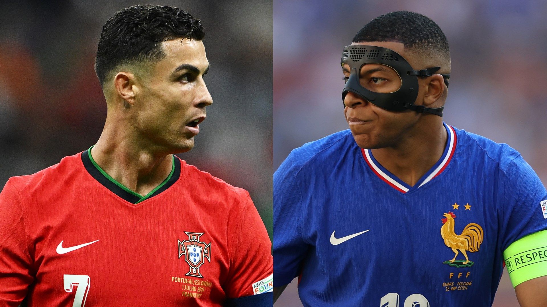 Cristiano Ronaldo Kylian Mbappe Portugal France Euro 2024