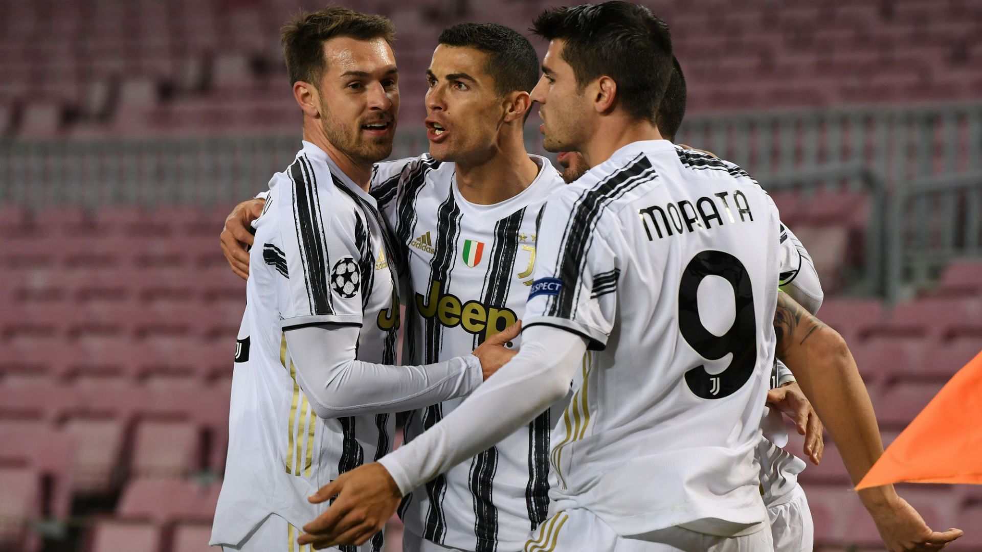 Cristiano Ronaldo Juventus celebrating Barcelona Champions League