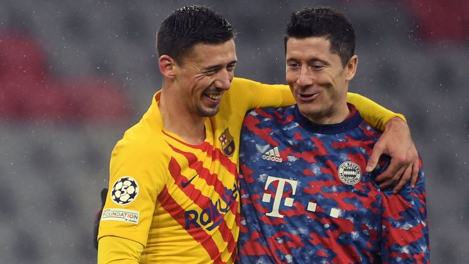 Clement Lenglet and Robert Lewandowski