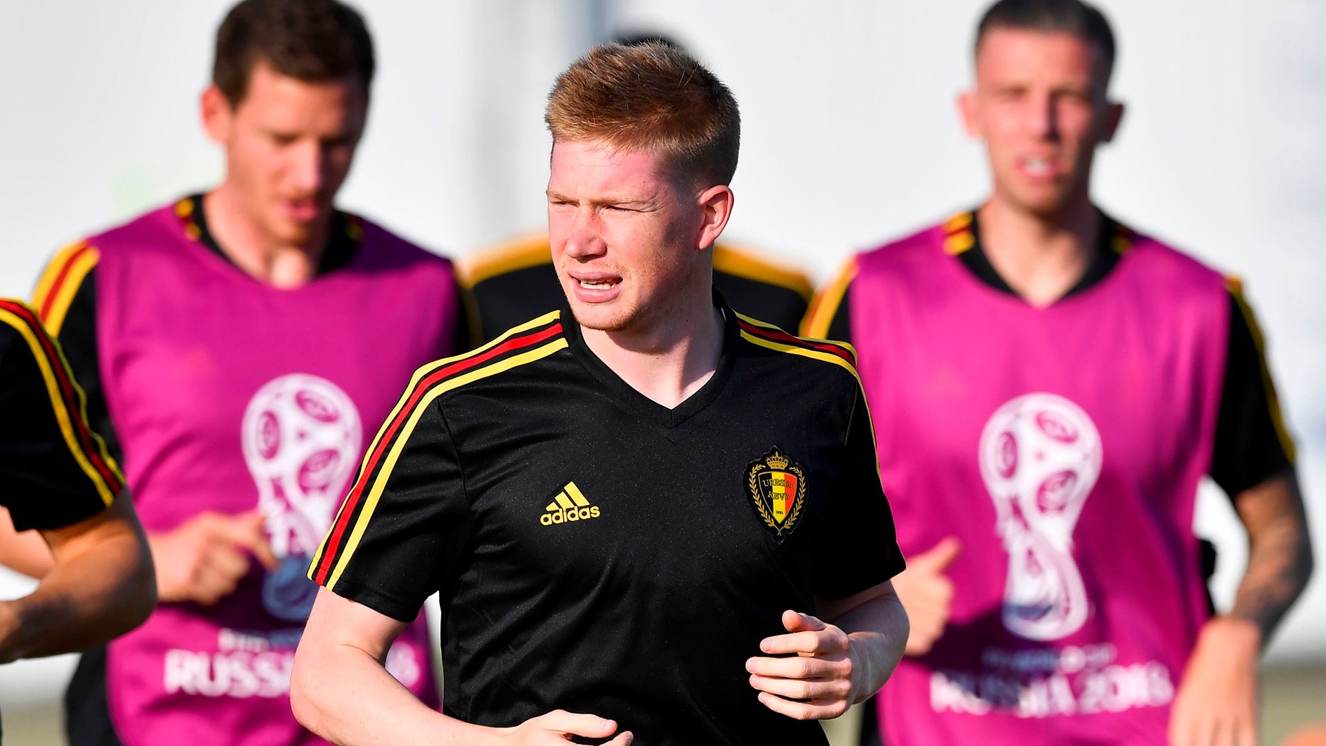 De Bruyne training Belgium 17062018