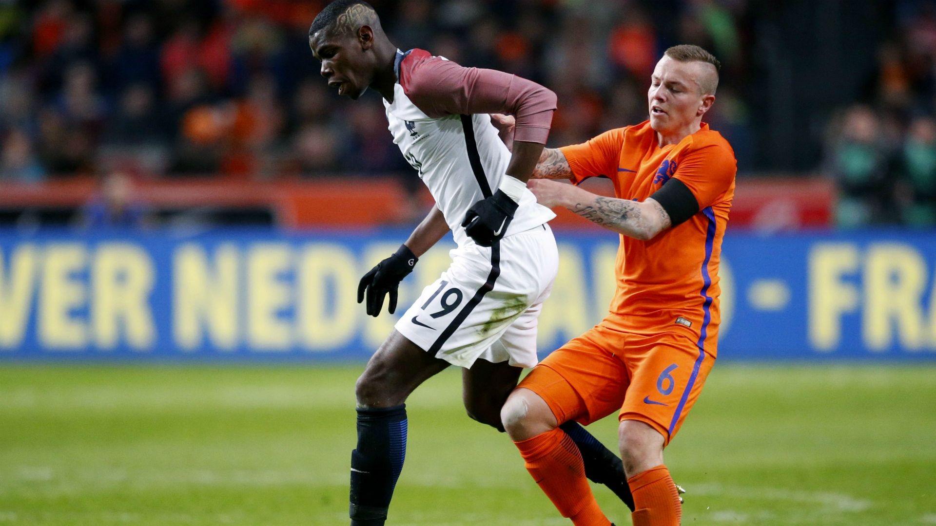 Paul Pogba Jordy Clasie Netherlands France Friendly 03252016