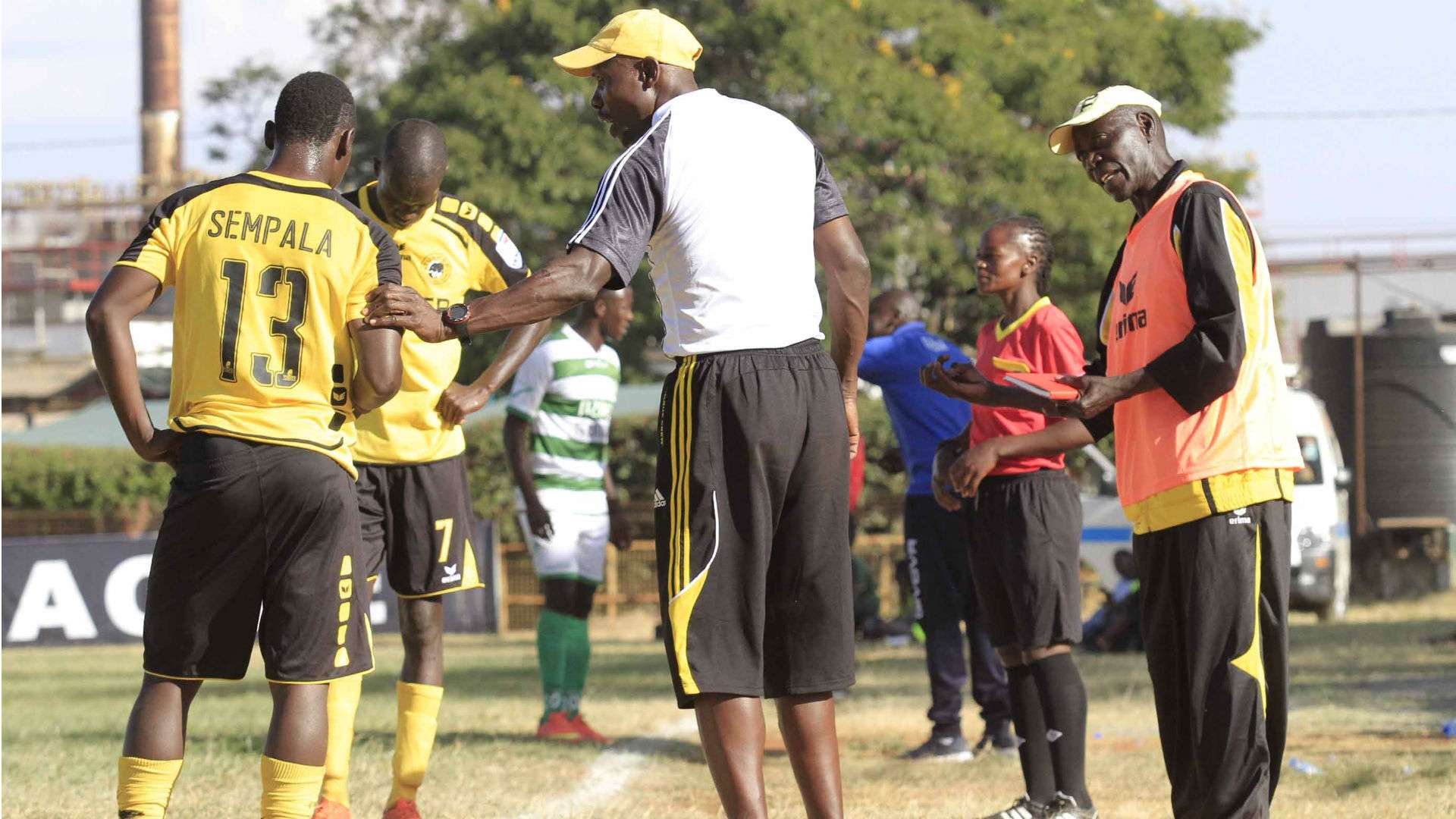 Tusker coach Sam Timbe and assistant Francis Baraza.