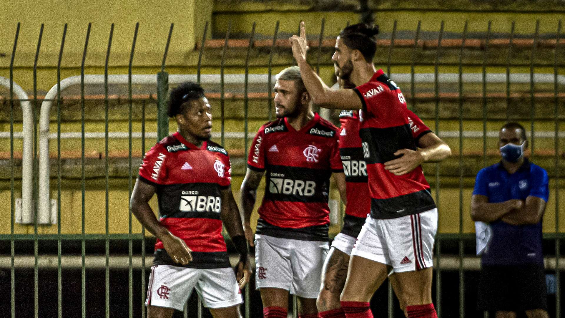 Gustavo Henrique comemora, Flamengo x Nova Iguaçu, Carioca, 13022022