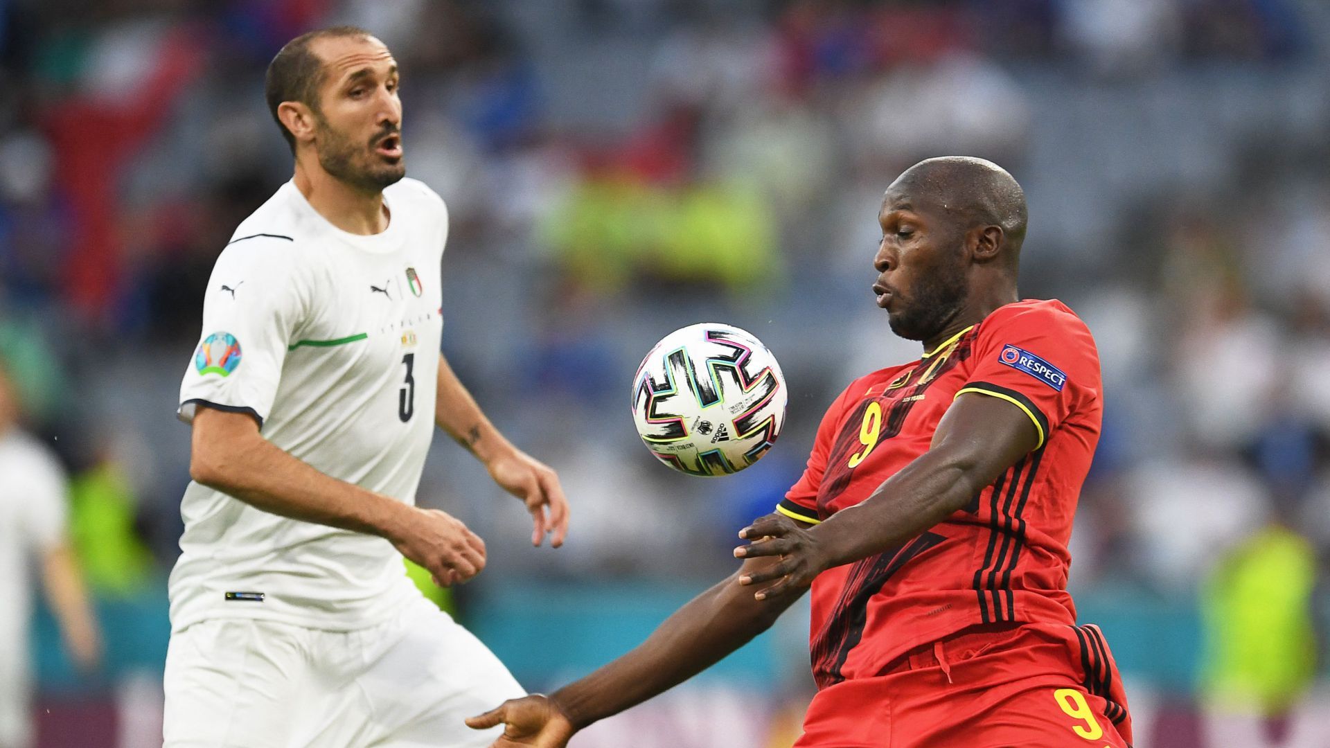Romelu Lukaku Giorgio Chiellini Belgium Italy European Championship