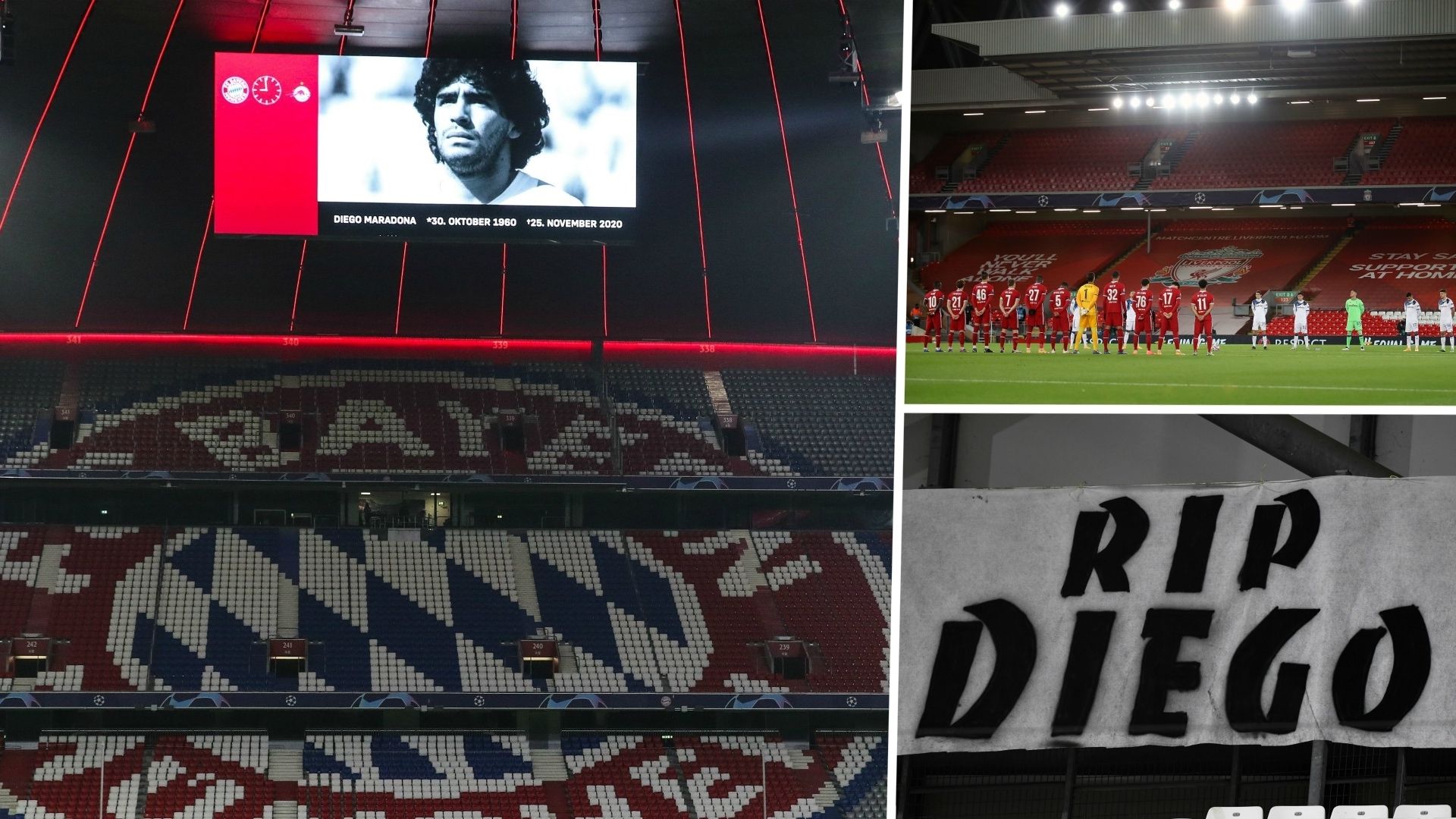 Minutos silencio Maradona Champions