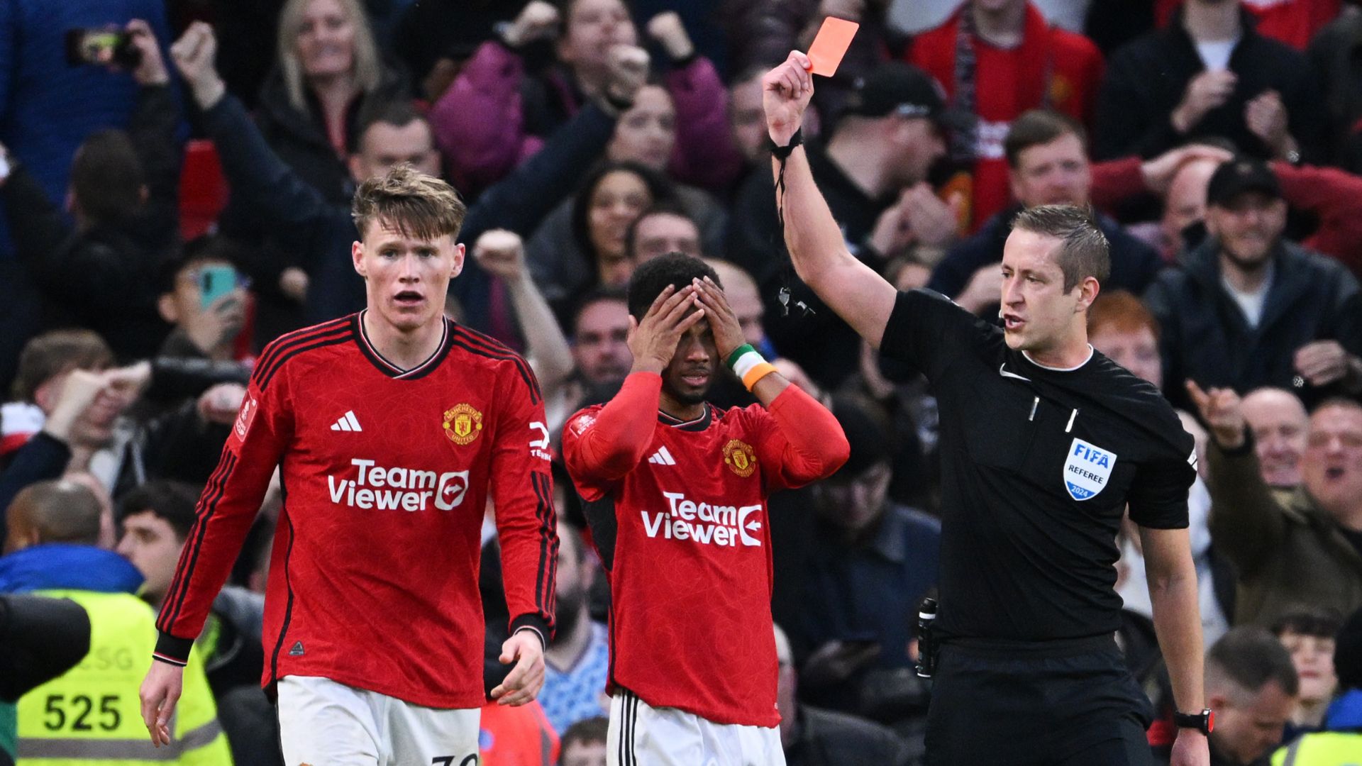 Amad Diallo Manchester United red card Liverpool FA Cup