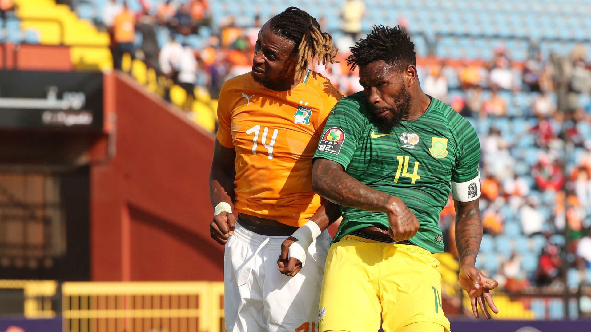Jonathan Kodjia, Ivory Coast & Thulani Hlatshwayo, South Africa, June 2019