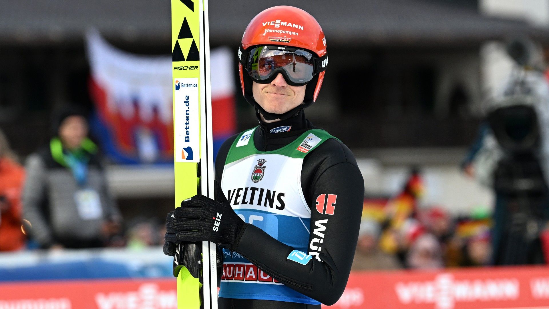  Karl Geiger of Germany reacts