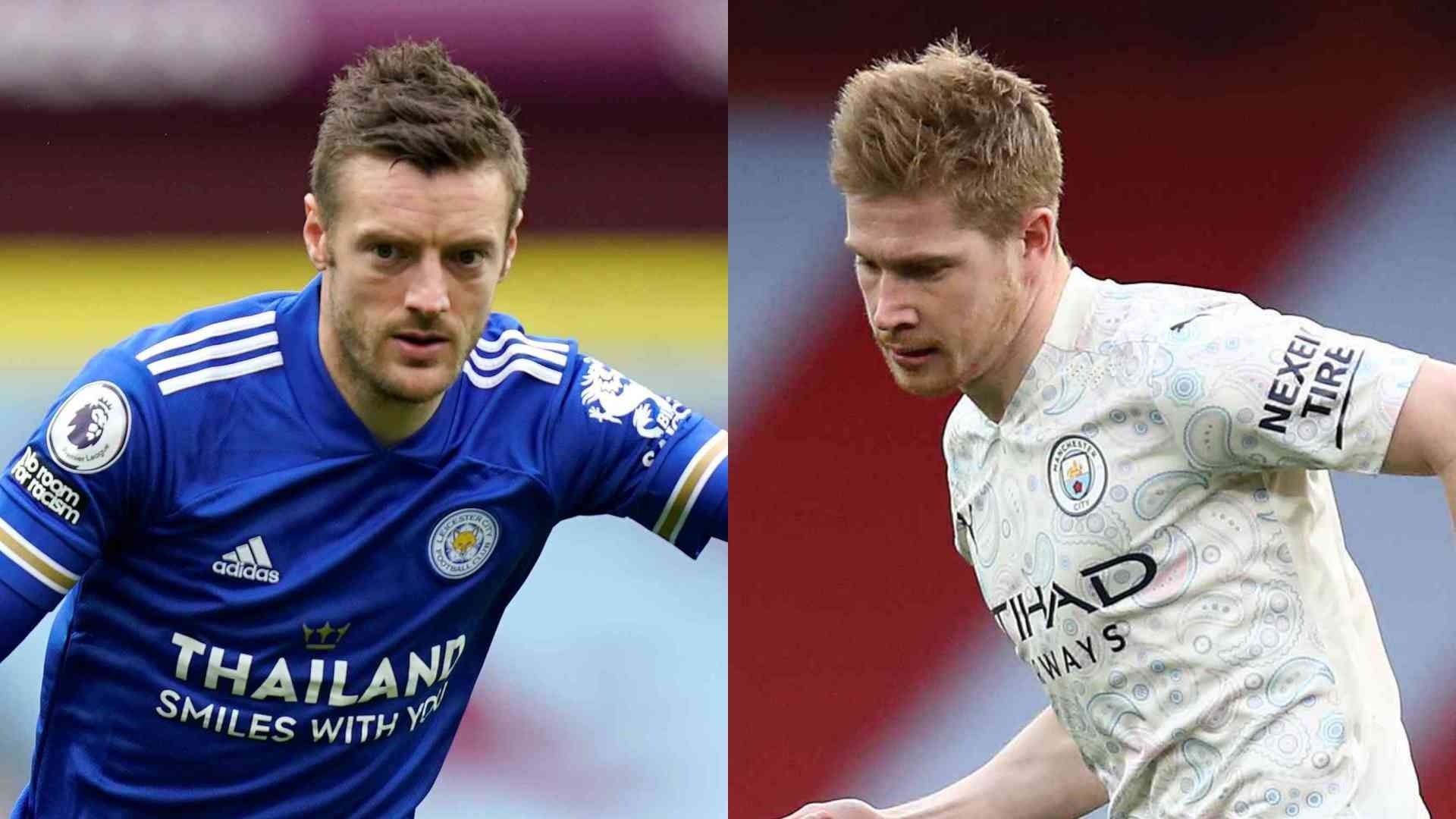 Vardy Leicester City De Bruyne Manchester City 2020-21