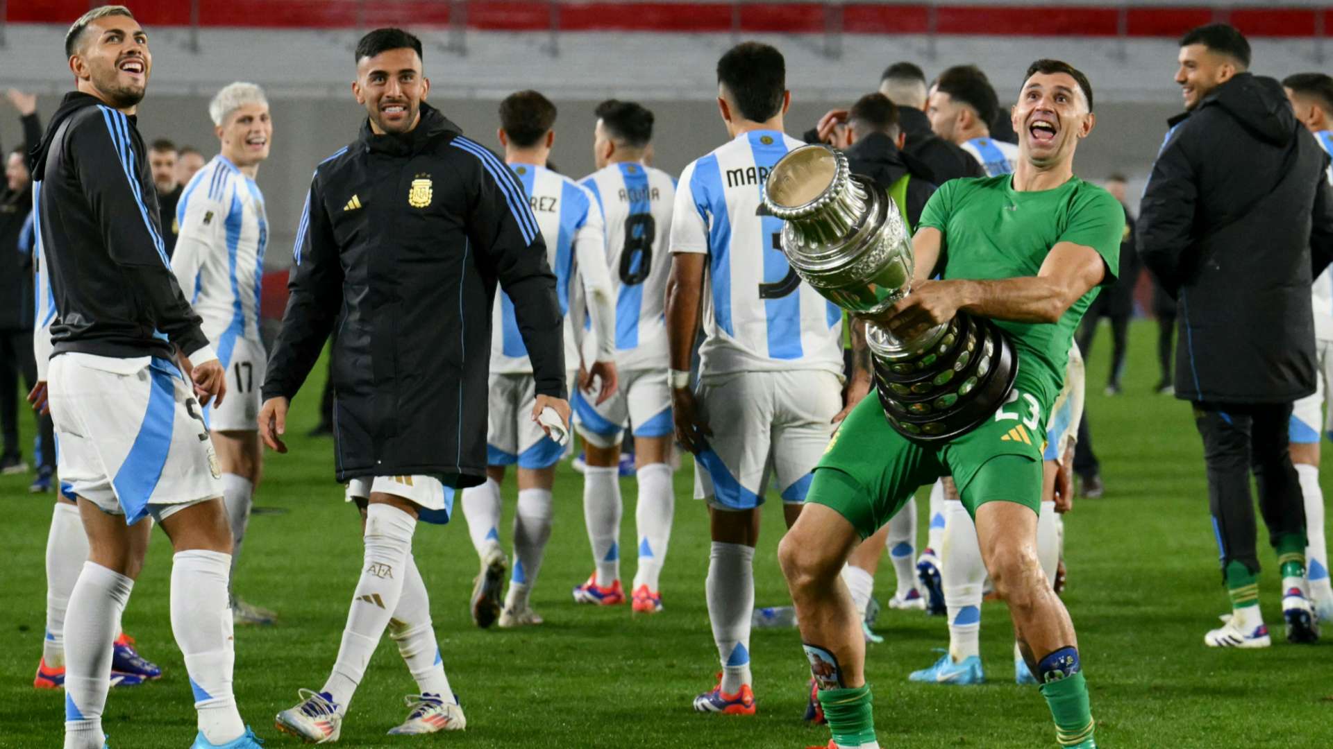 Emi Martinez Copa America trophy celebration