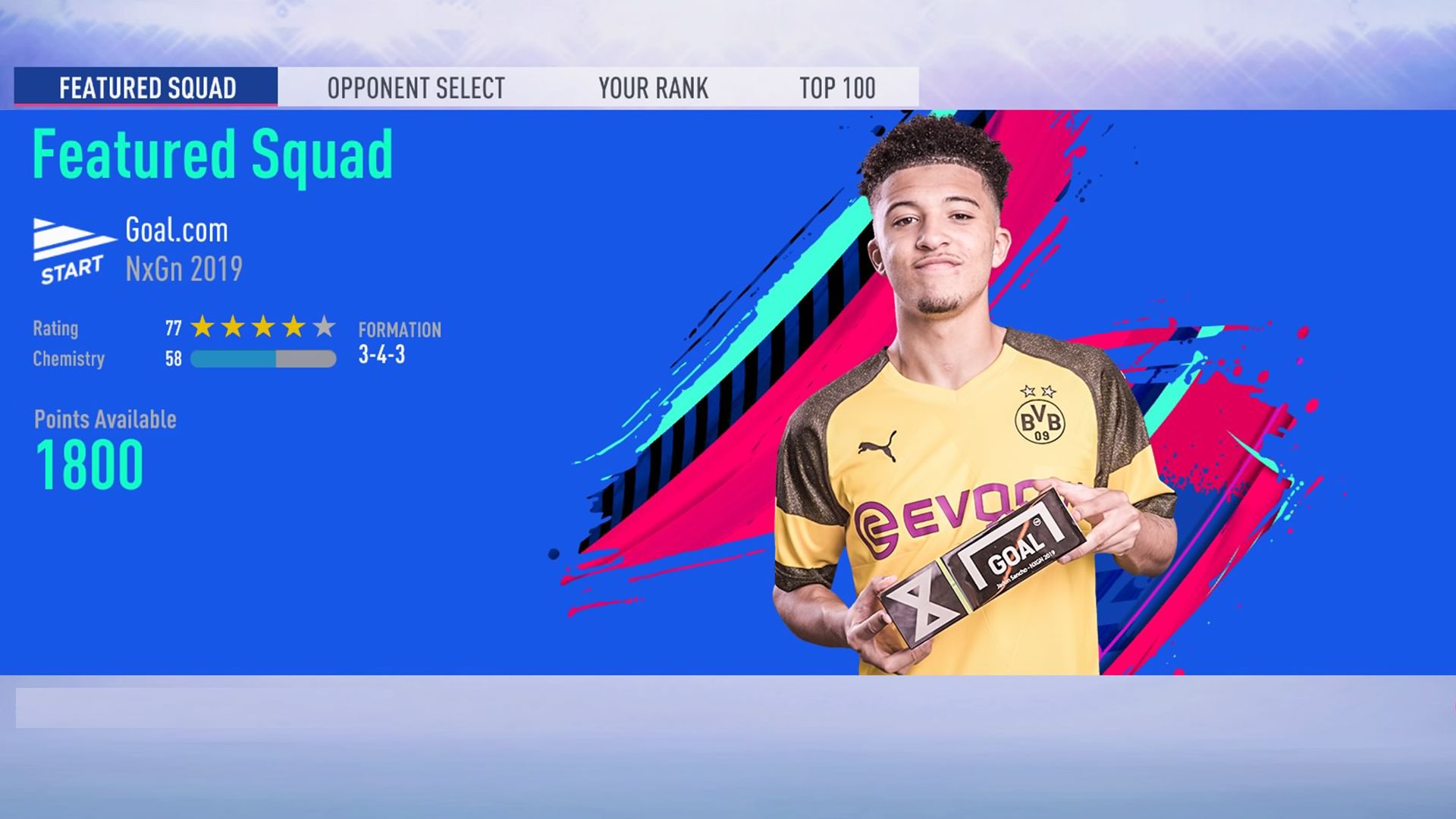 FIFA Squad Battle NxGN Jadon Hero Image