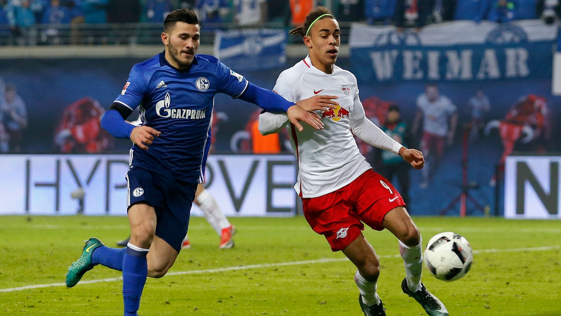 Sead Kolasinac Yussuf Poulsen RB Leipzig Schalke 04 Bundesliga 03122016