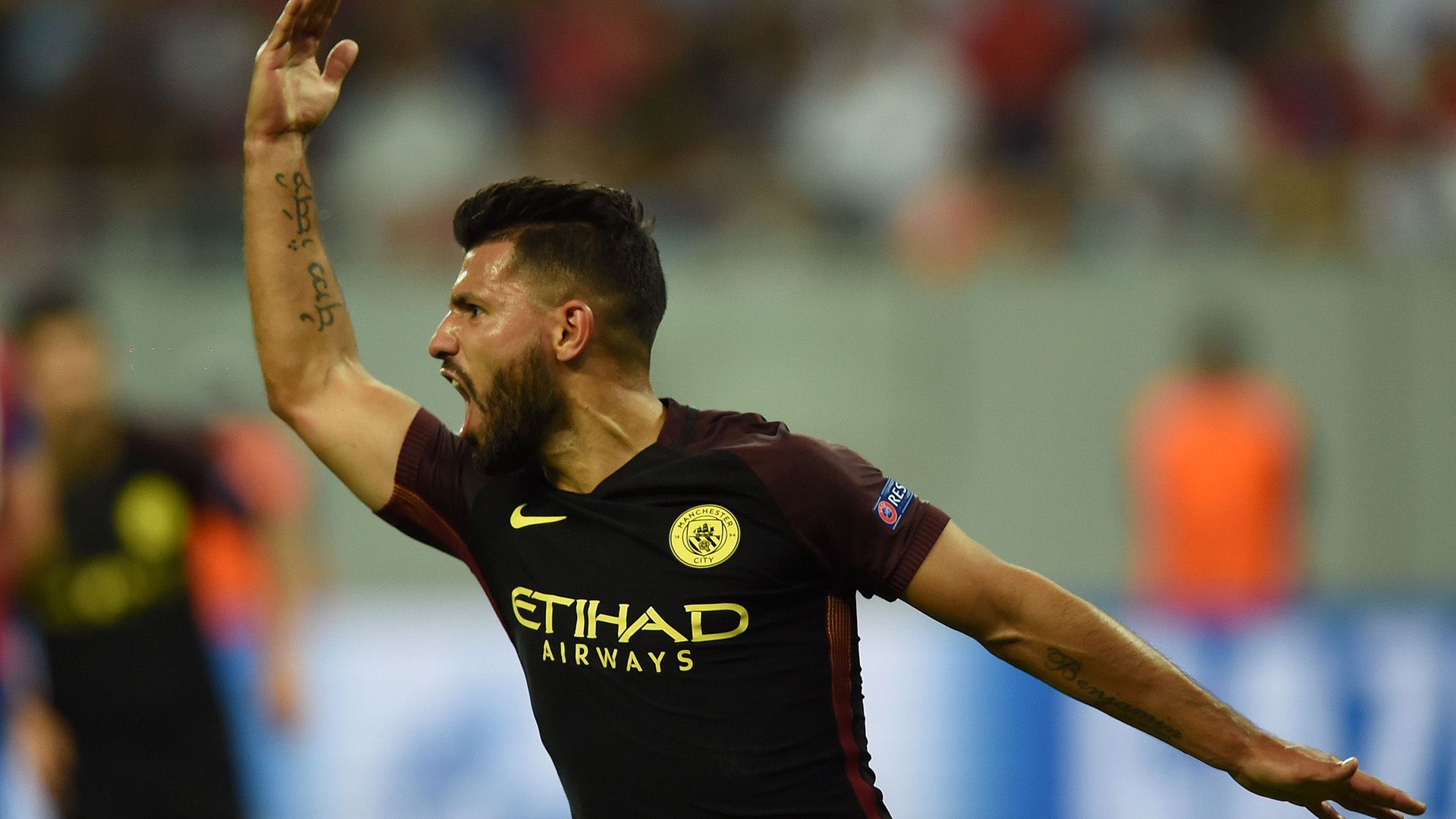 Sergio Aguero Manchester City Steaua Champions