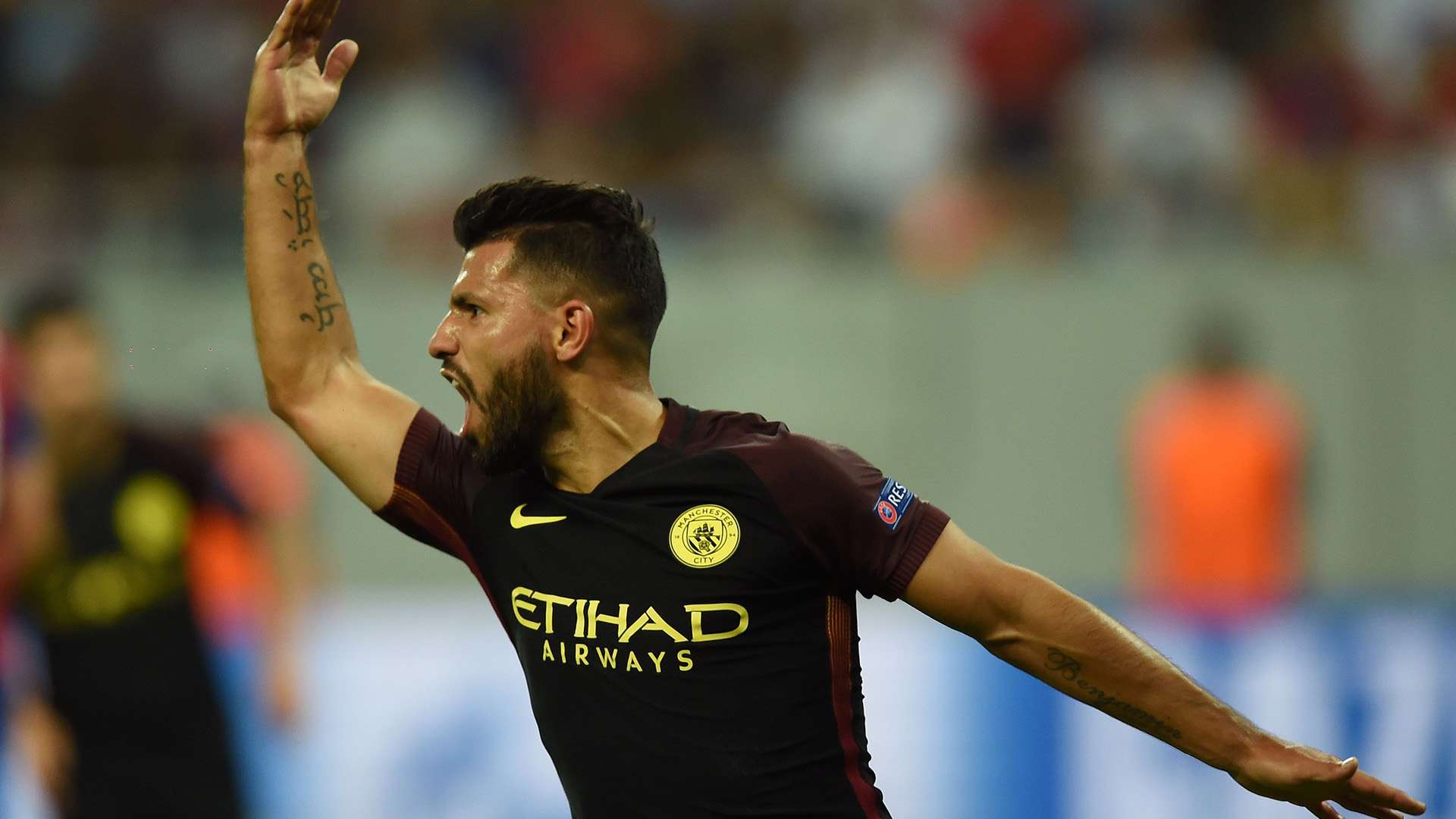 Sergio Aguero Manchester City Steaua Champions
