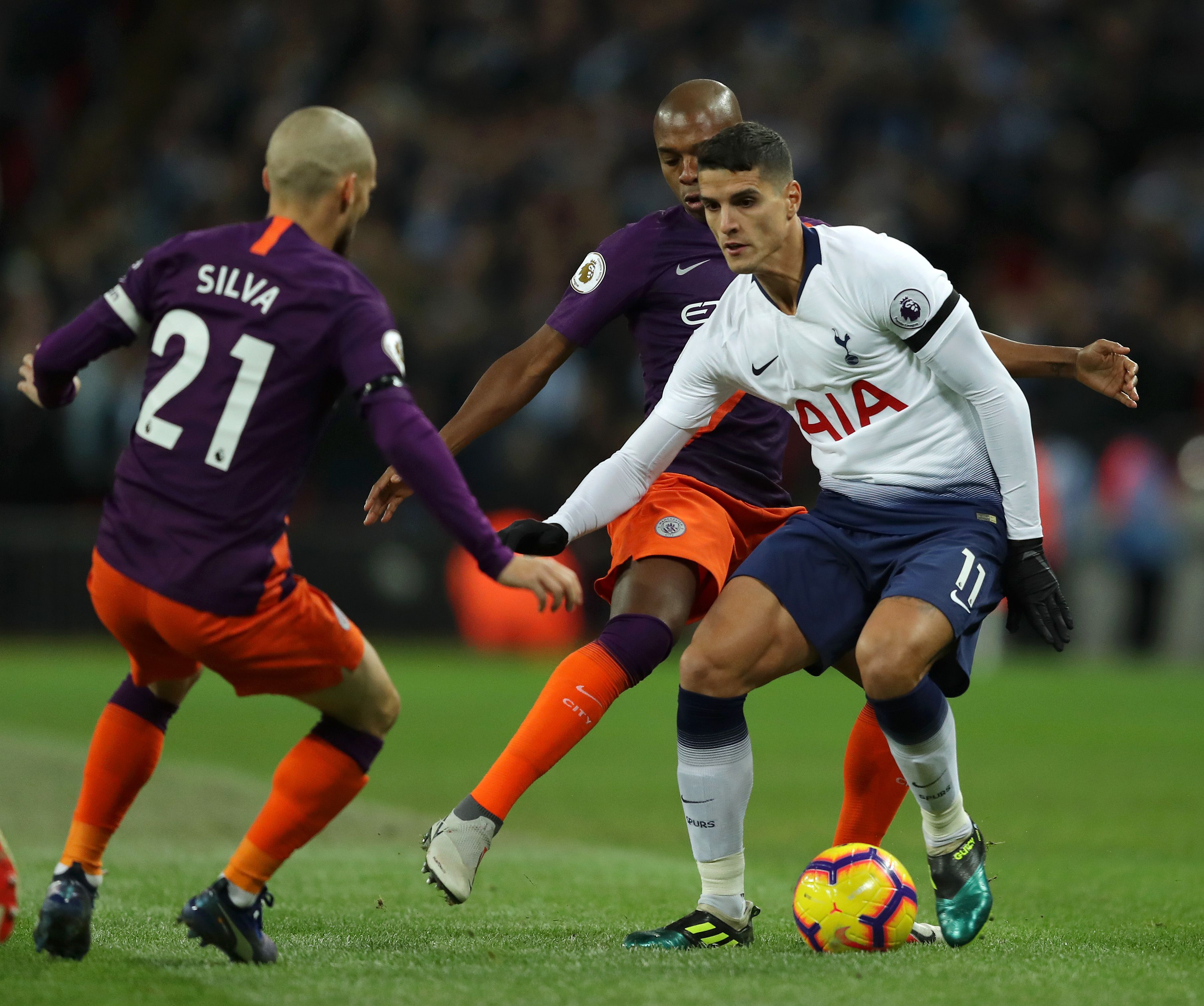 David Silva Manchester City Erik Lamela Tottenham