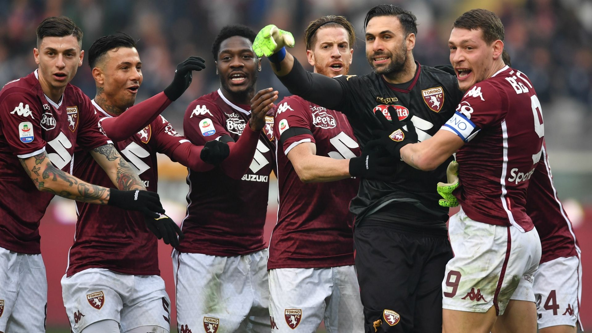 Torino celebrating Torino Udinese Serie A