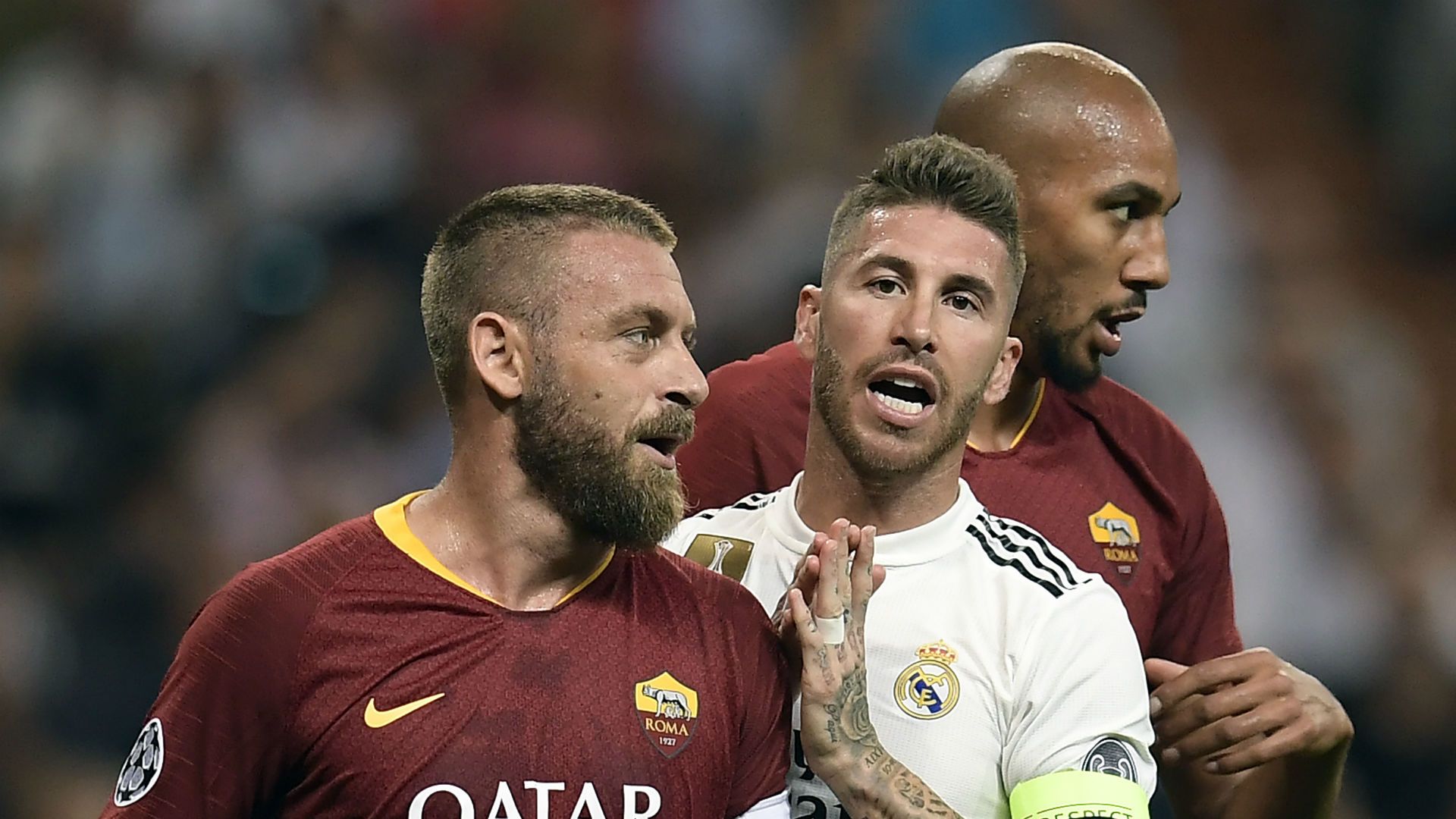 Daniele De Rossi Sergio Ramos Steven Nzonzi Real Madrid Roma