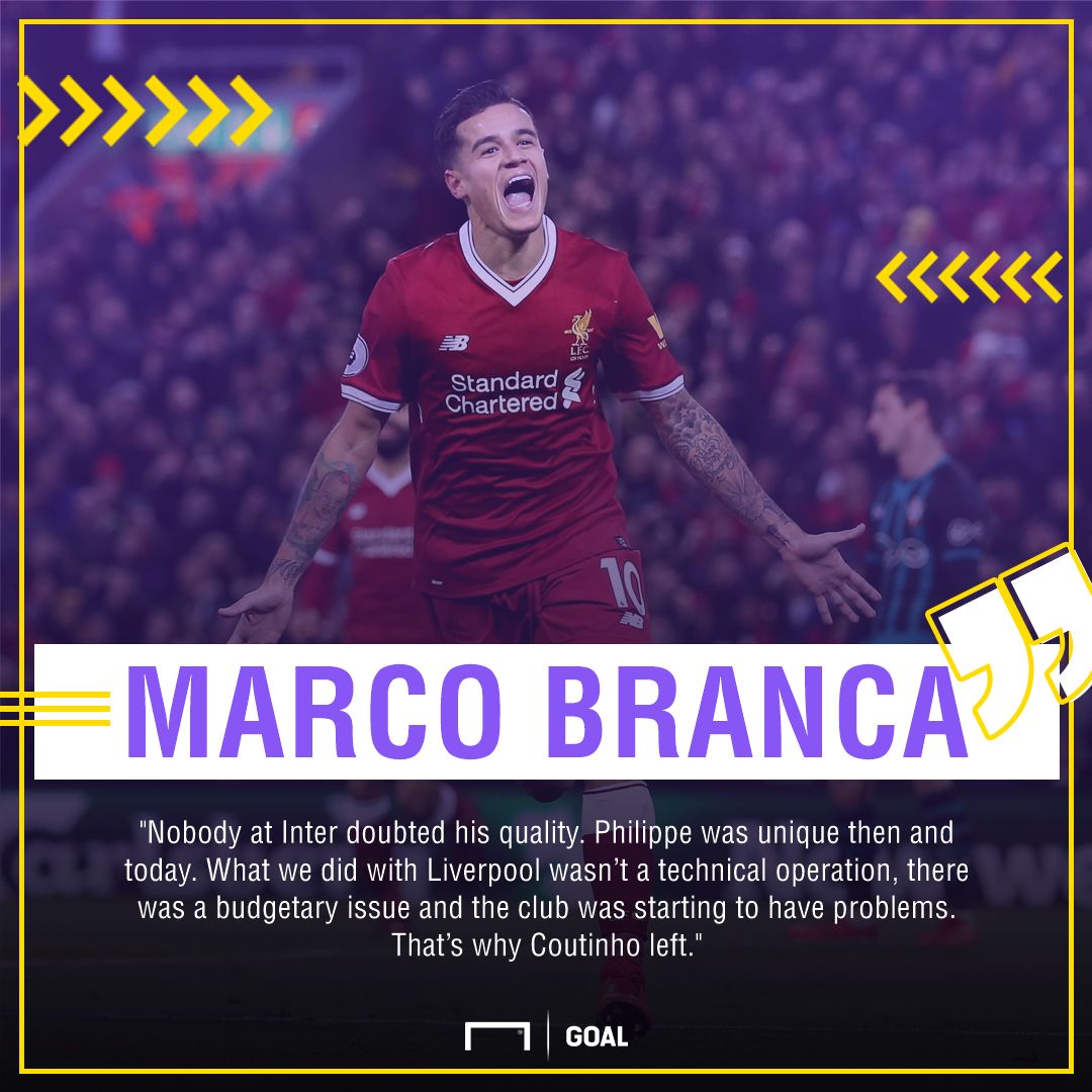 Marco Branca Philippe Coutinho Inter no regrets