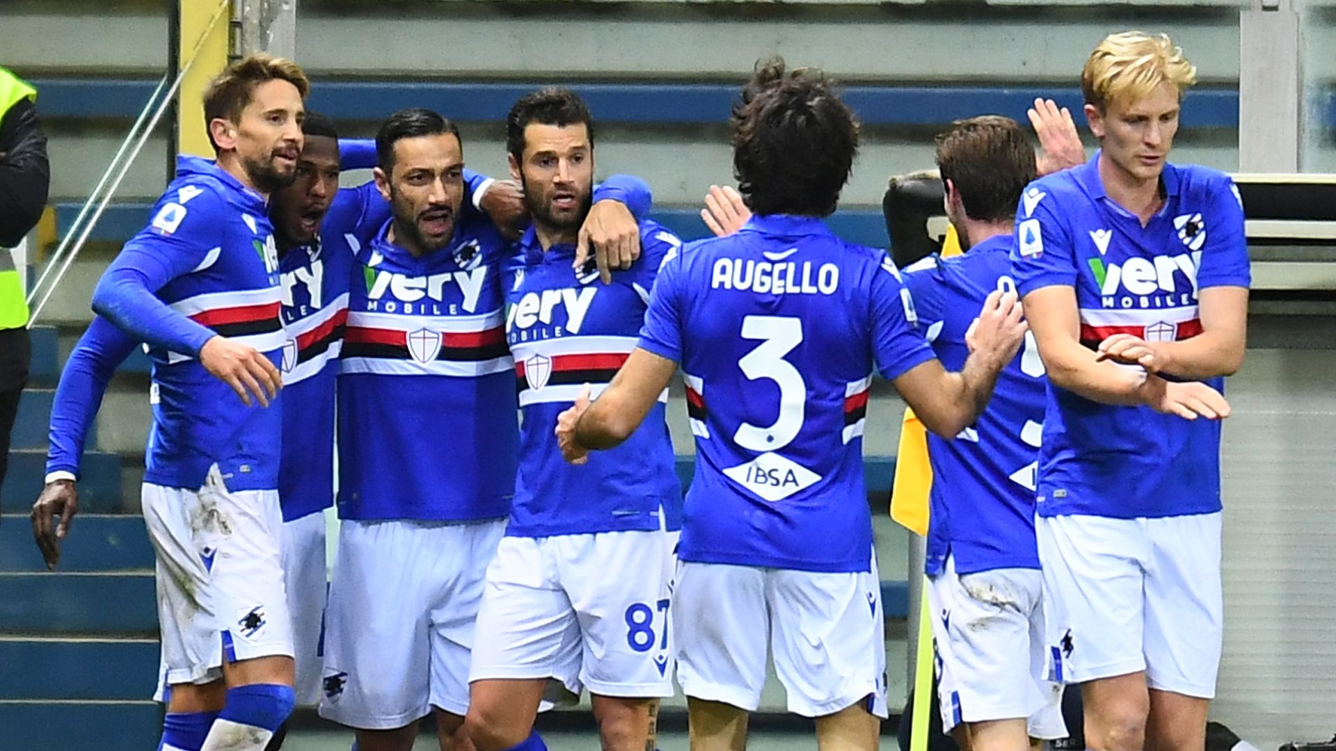 Sampdoria celebrating Parma Serie A
