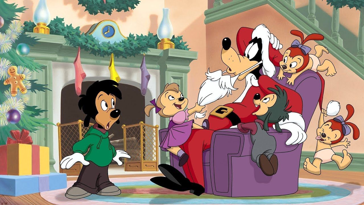 Goofy and his family, in Mickey's Once Upon a Christmas