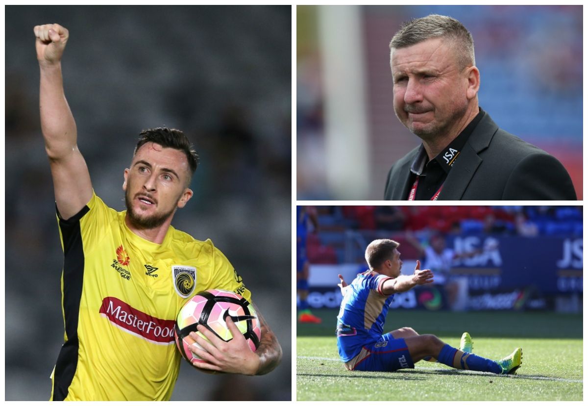 Roy O'Donovan Central Coast Mariners Mark Jones Aleksandr Kokko Newcastle Jets A-League